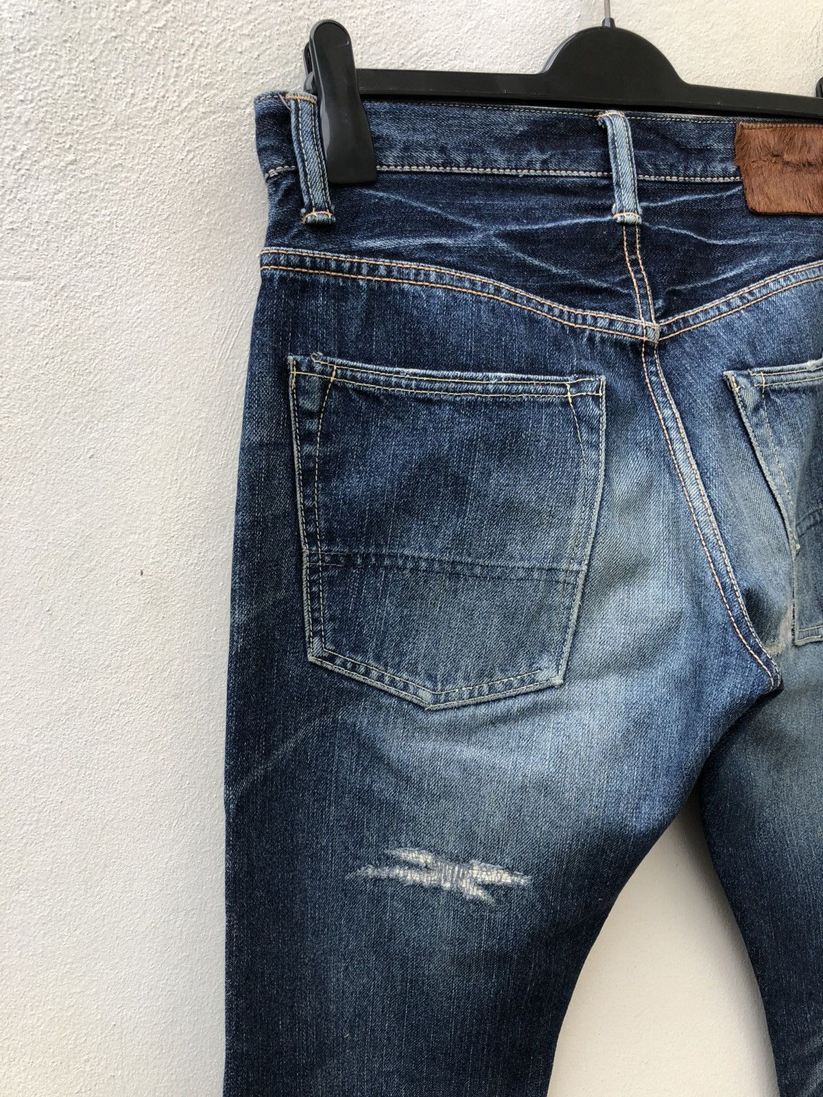 Vintage Acoustic Japan Distress Mud Denim Redline Selvedge Jeans Size US 30 / EU 46 - 19 Thumbnail