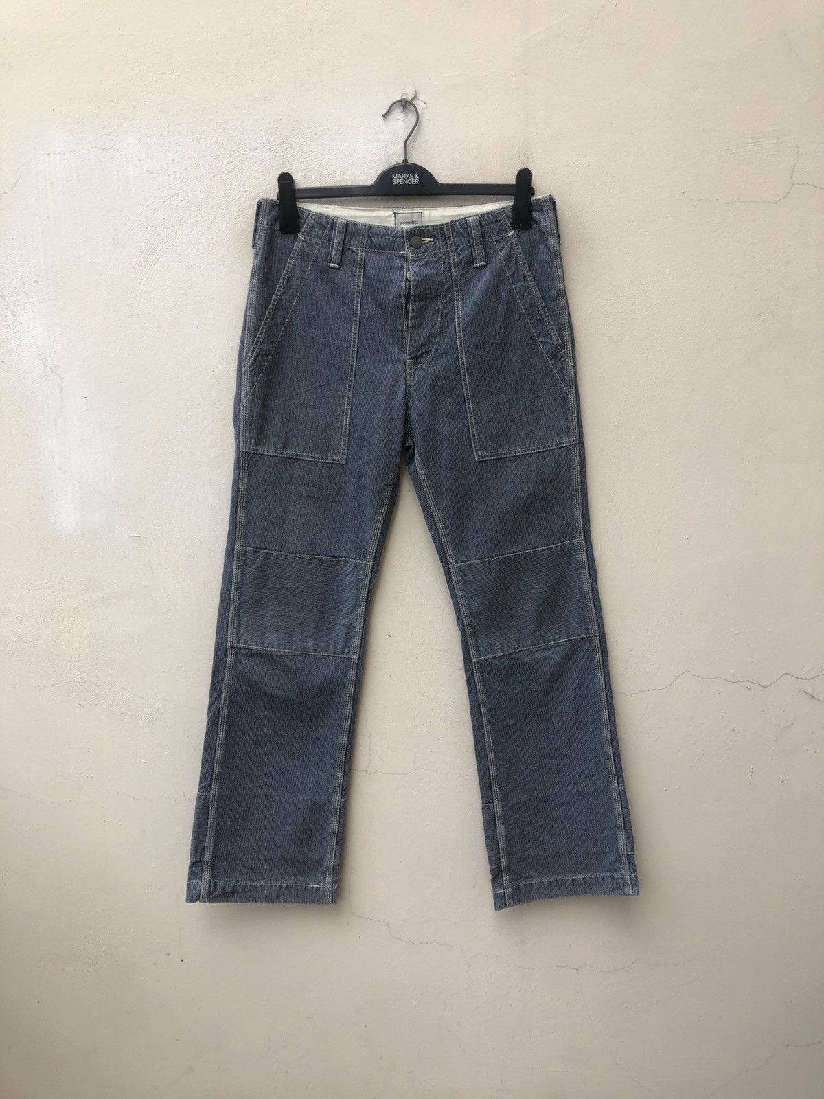 Vintage Acoustic Japan Patchwork Striped Flare Fatigue Pant Size US 31 - 6 Thumbnail