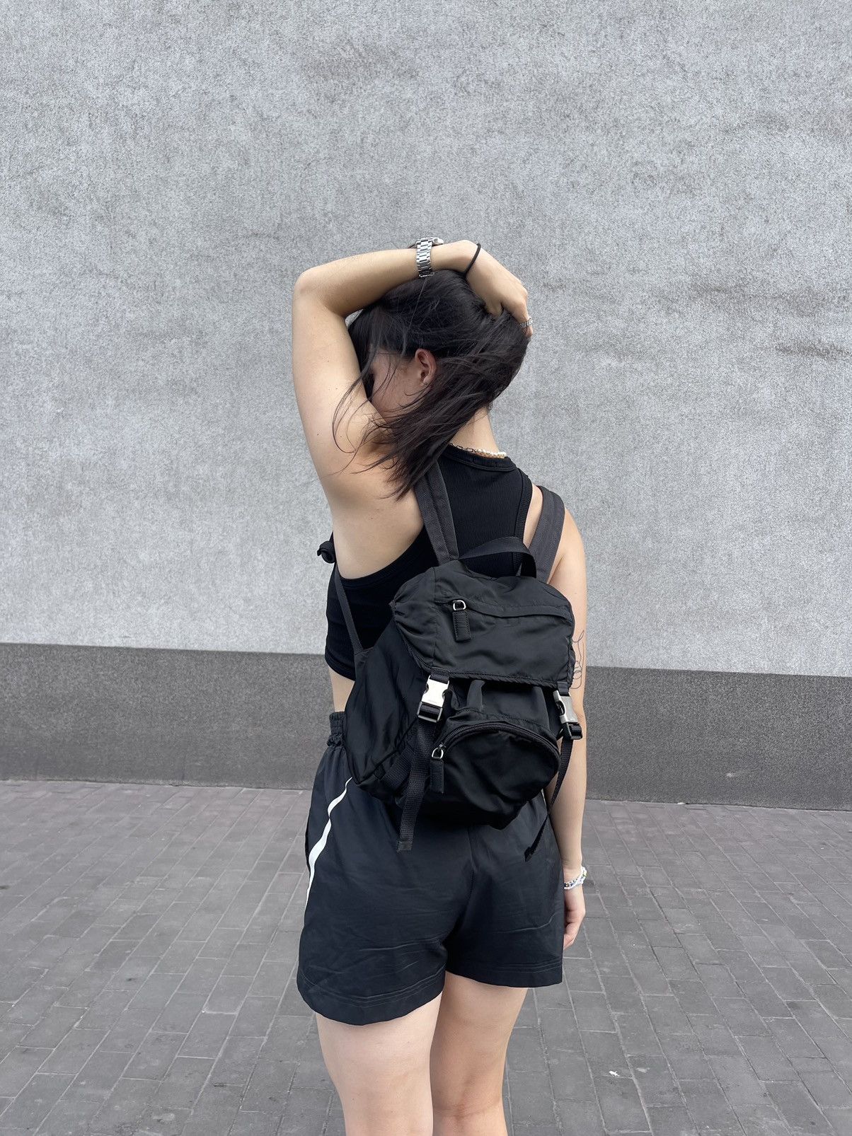 Prada Prada Nylon Backpack Bag Size ONE SIZE - 3 Thumbnail