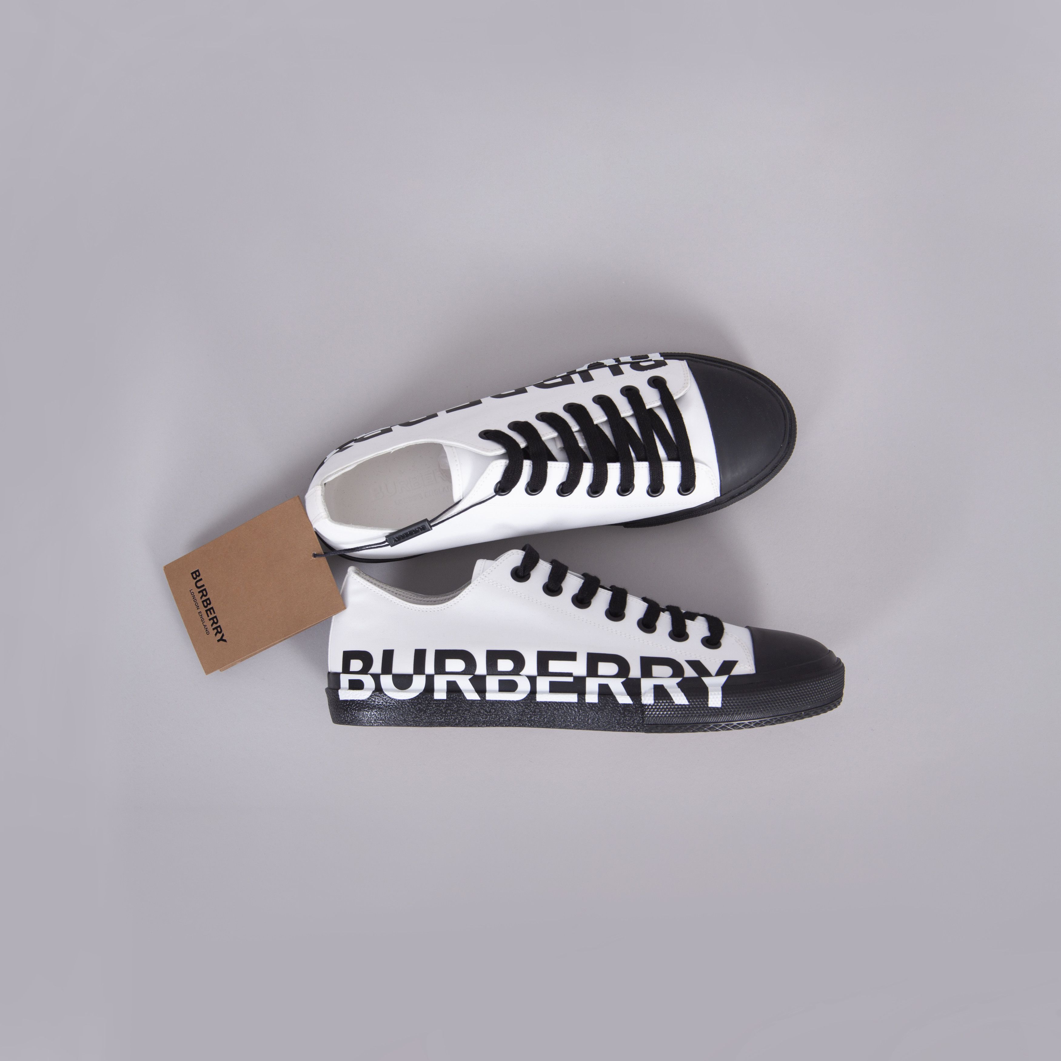 Burberry × Burberry Prorsum Burberry White Black Larkhall Logo Sneakers Shoes 41 US 8 Size US 8 / EU 41 - 1 Thumbnail