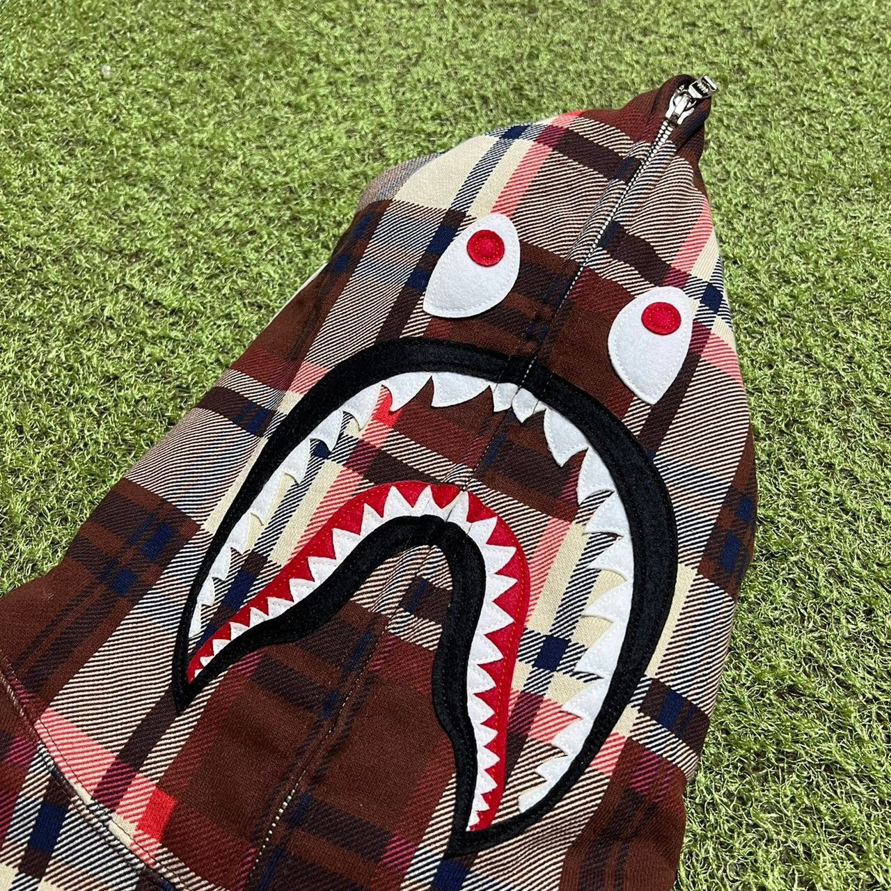Bape 15th Anniversary Bape Check Shark Full Zip Hoodie Size US S / EU 44-46 / 1 - 3 Thumbnail