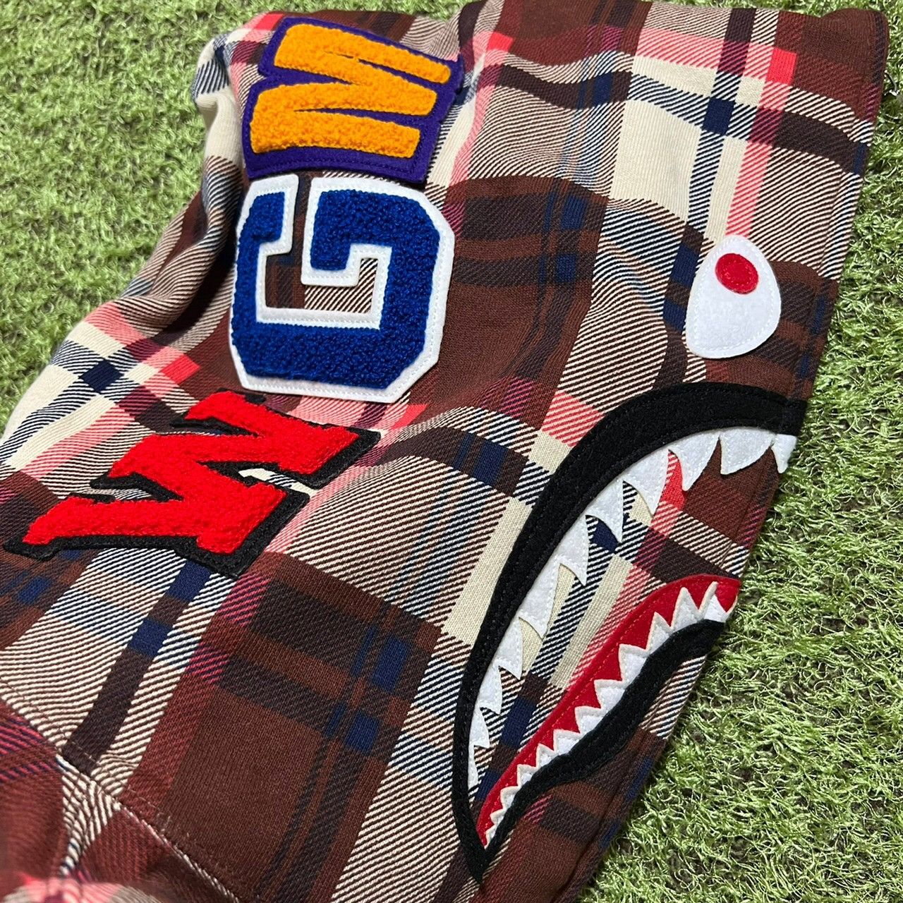 Bape 15th Anniversary Bape Check Shark Full Zip Hoodie Size US S / EU 44-46 / 1 - 5 Thumbnail