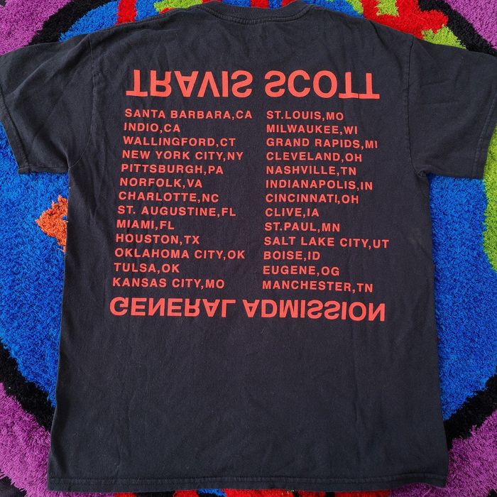 Travis Scott Birds Eye View Tour General Admission Splatter Tee Grailed