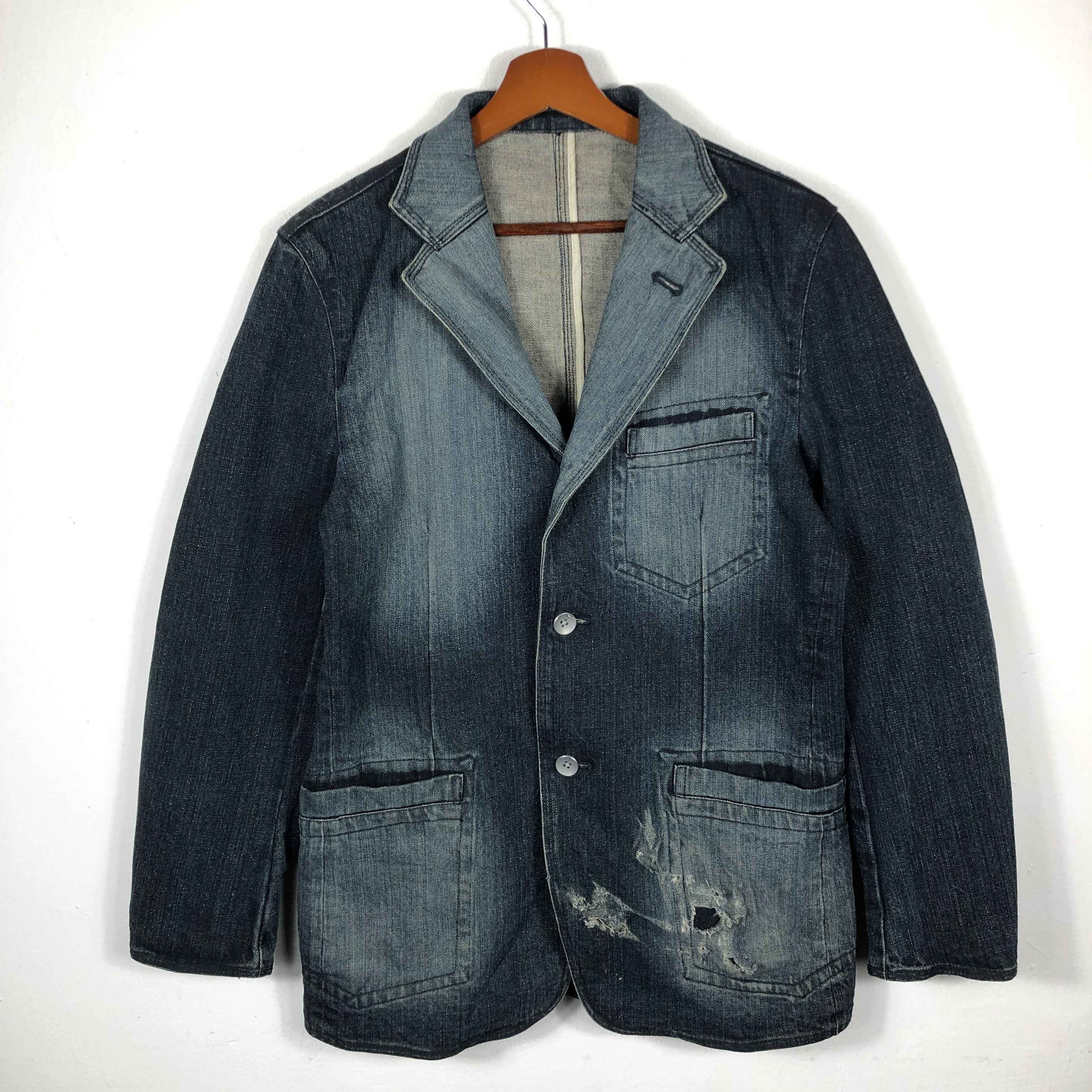 Designer × Japanese Brand × Vintage Vintage Junmen Tailored Denim Jacket Size US S / EU 44-46 / 1 - 1 Thumbnail