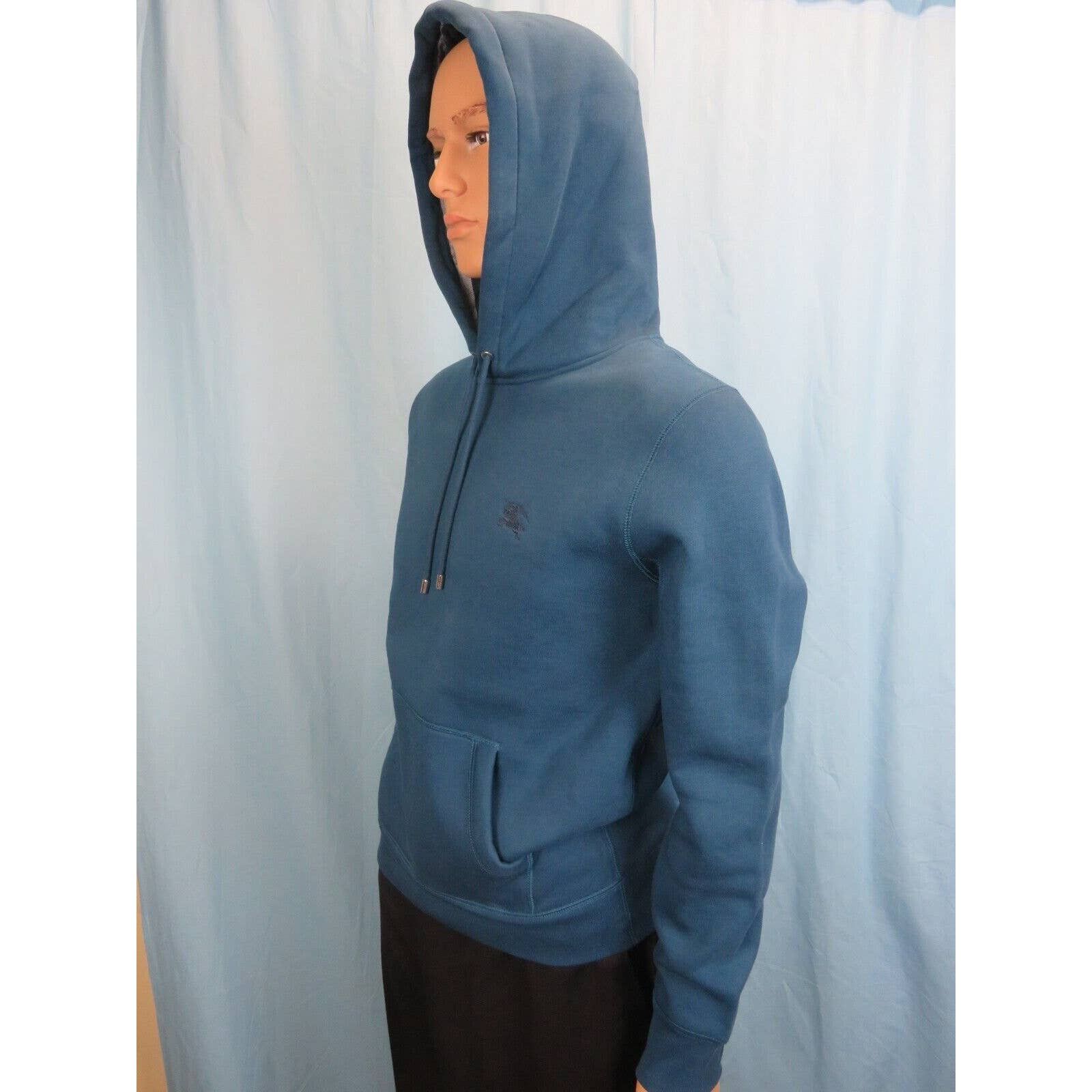 Burberry CLAREDON BLUE COTTON NOVA CHECK LOGO PULLOVER HOODIE L Size US L / EU 52-54 / 3 - 3 Thumbnail