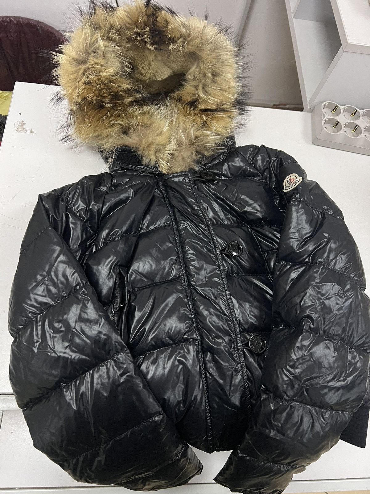 Moncler bomber jacket with hot sale fur