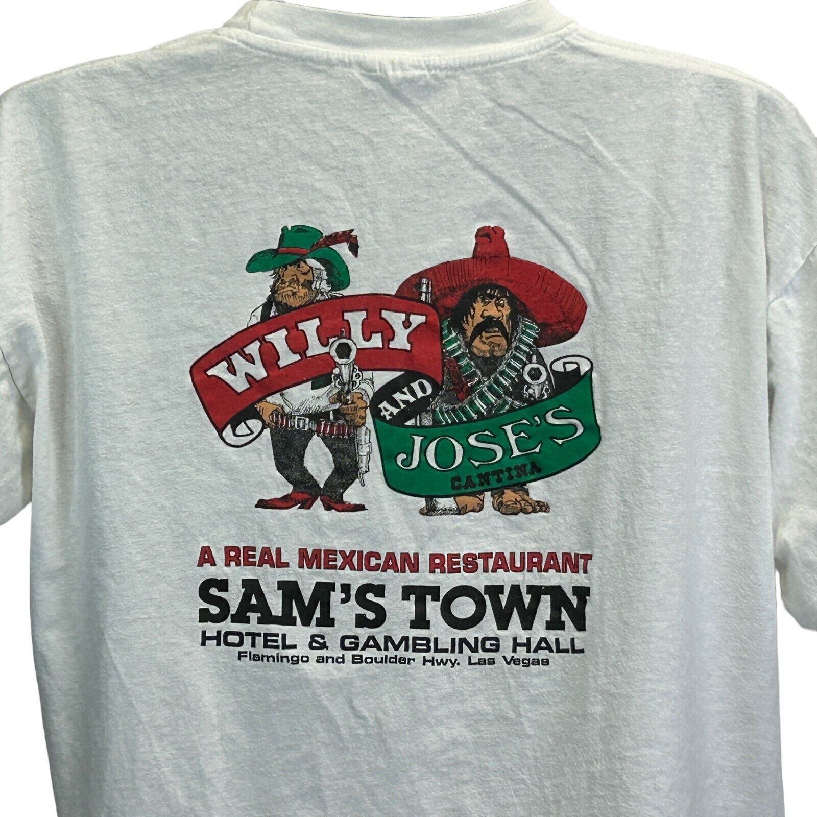 Vintage Sam's Town Willy And Jose's Cantina Vintage 90s T Shirt XL