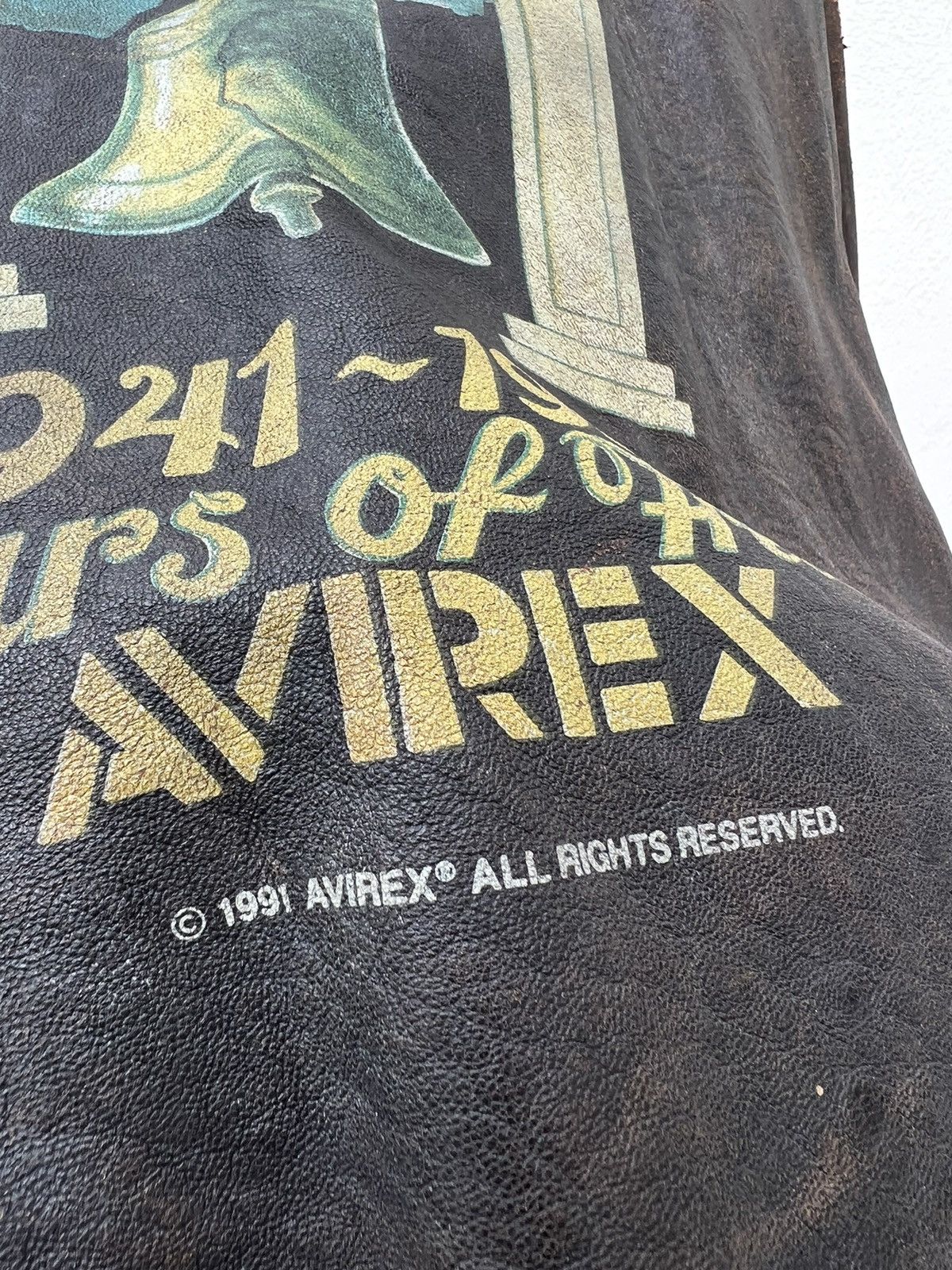 Avirex Trashed Vintage 1991 Avirex Pin-Up Girl A2 Leather Jacket Size US S / EU 44-46 / 1 - 9 Thumbnail