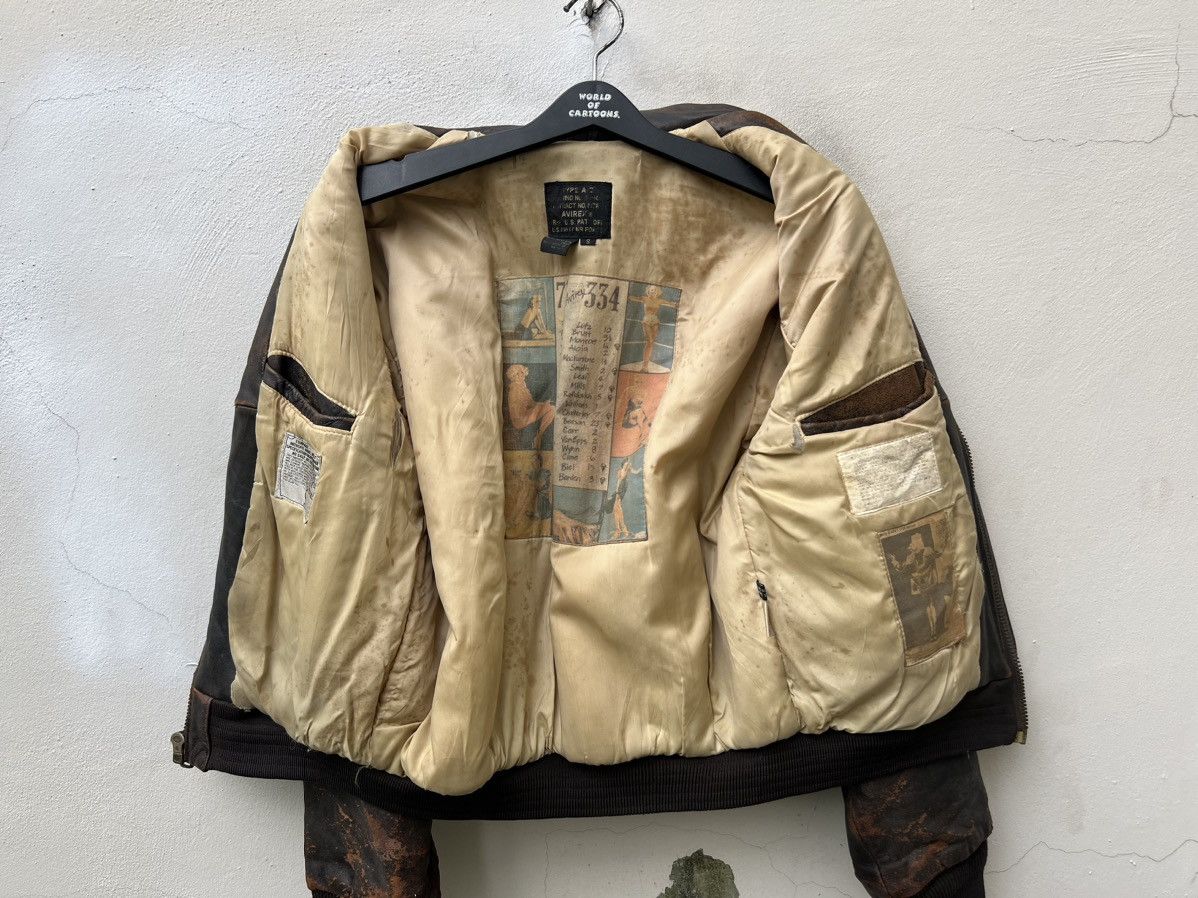 Avirex Trashed Vintage 1991 Avirex Pin-Up Girl A2 Leather Jacket Size US S / EU 44-46 / 1 - 21 Thumbnail