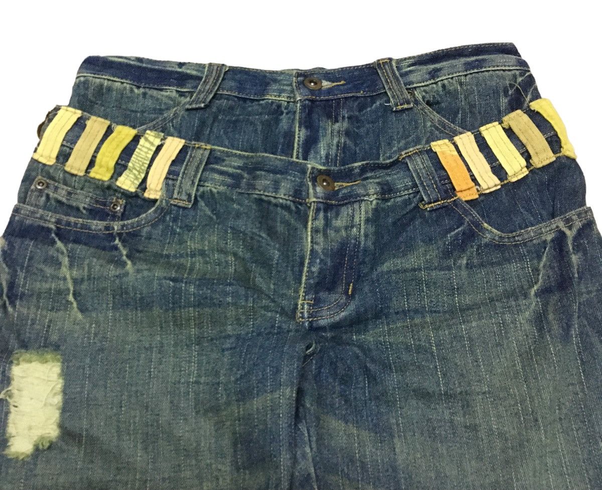 Japanese Brand Rare Design Vintage Japanese Brand Double Waist Jeans 1990s Size US 32 / EU 48 - 3 Thumbnail