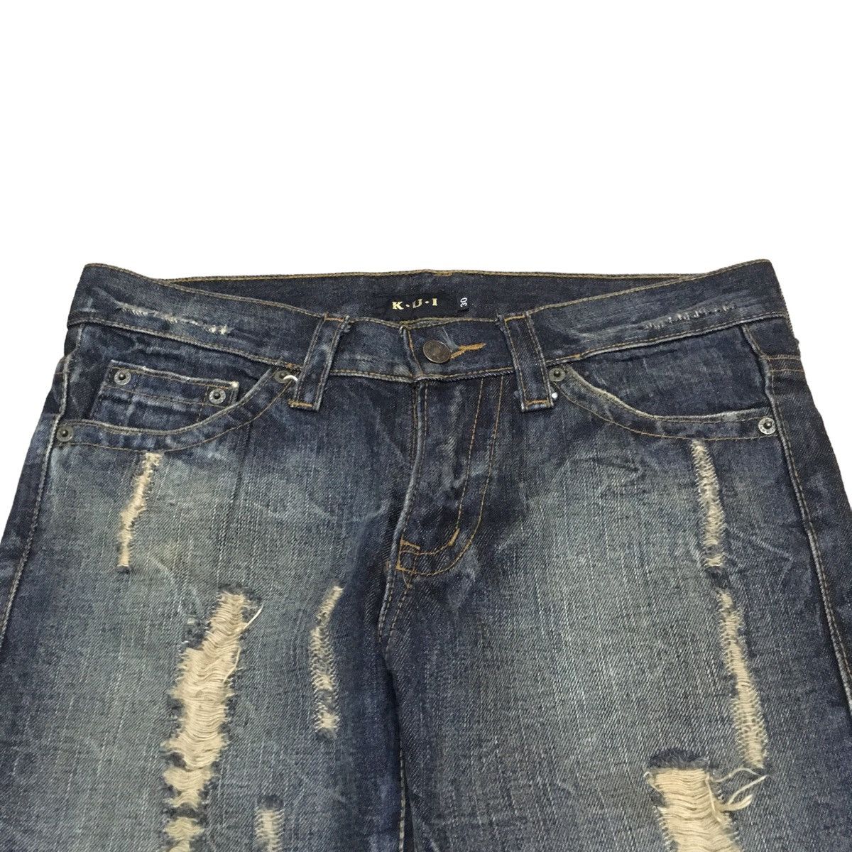 Japanese Brand Rare Vintage Japanese Brand Kui Distressed Jeans 1990s Size US 30 / EU 46 - 3 Thumbnail
