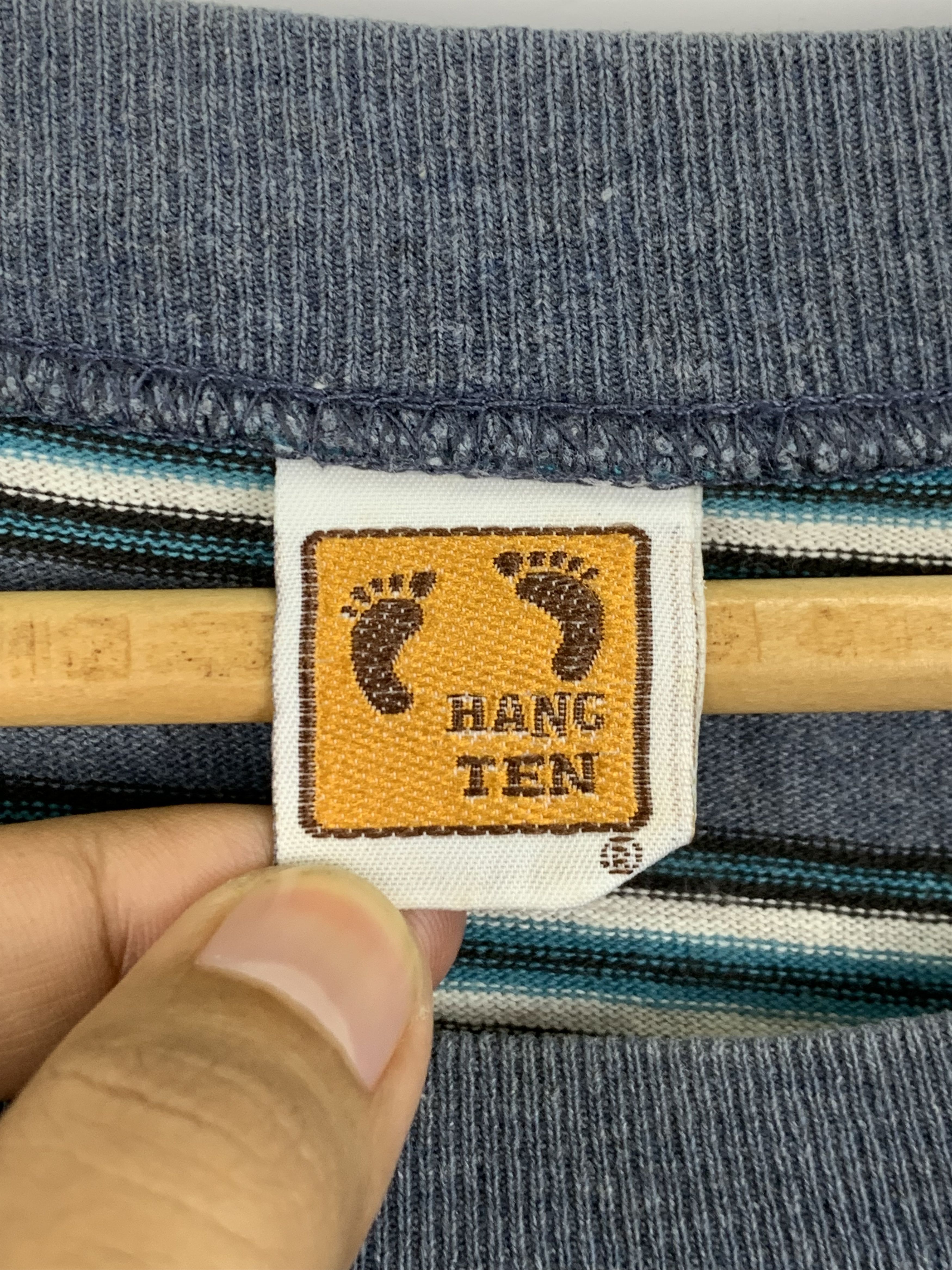 Hang Ten × Vintage Vintage 90s Hang Ten Surf Striped T Shirt TA0125 Size US XL / EU 56 / 4 - 7 Thumbnail