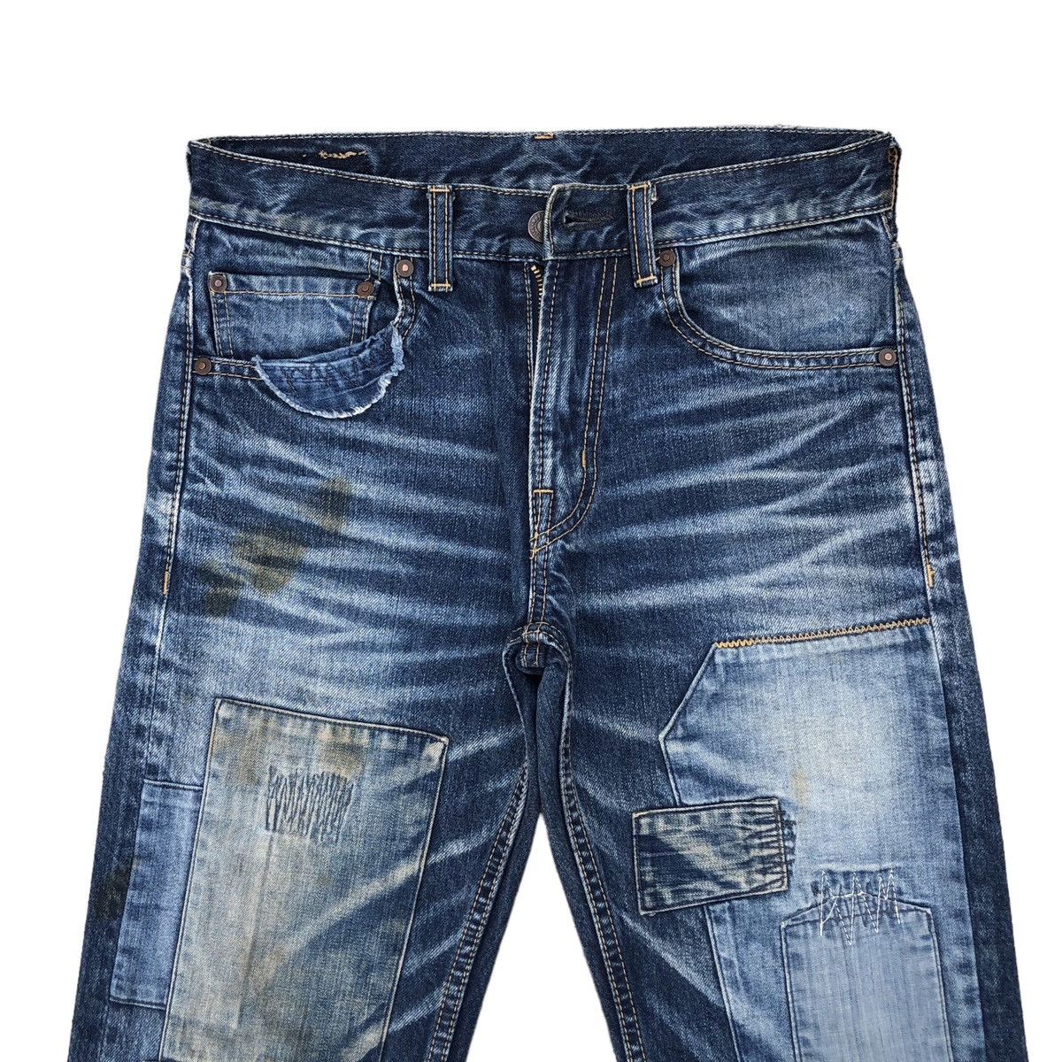 Blue Blue Japan Japanese Indigo Blue H*R* MARKET Patchwork Denim Jeans Size US 29 - 3 Thumbnail