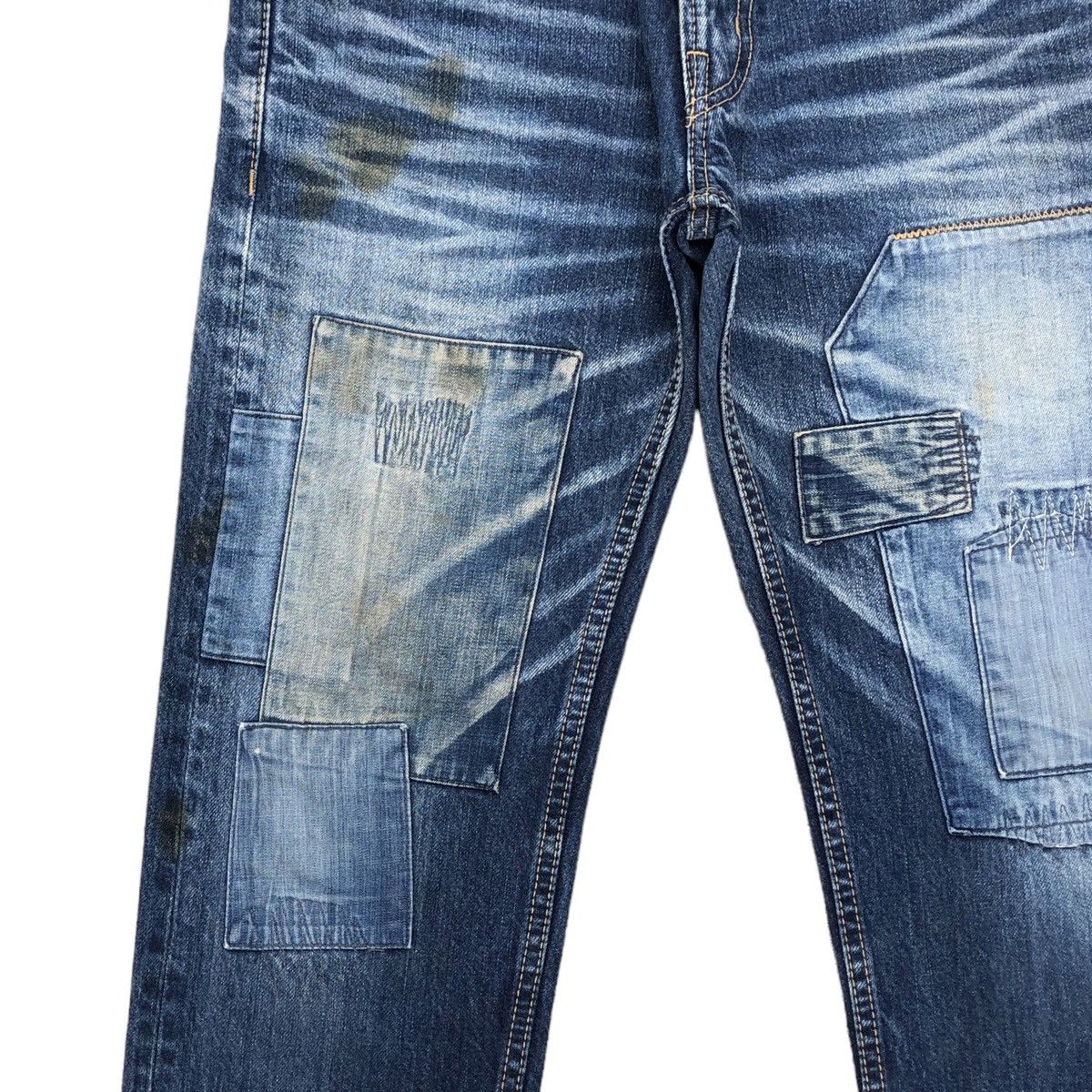Blue Blue Japan Japanese Indigo Blue H*R* MARKET Patchwork Denim Jeans Size US 29 - 4 Thumbnail
