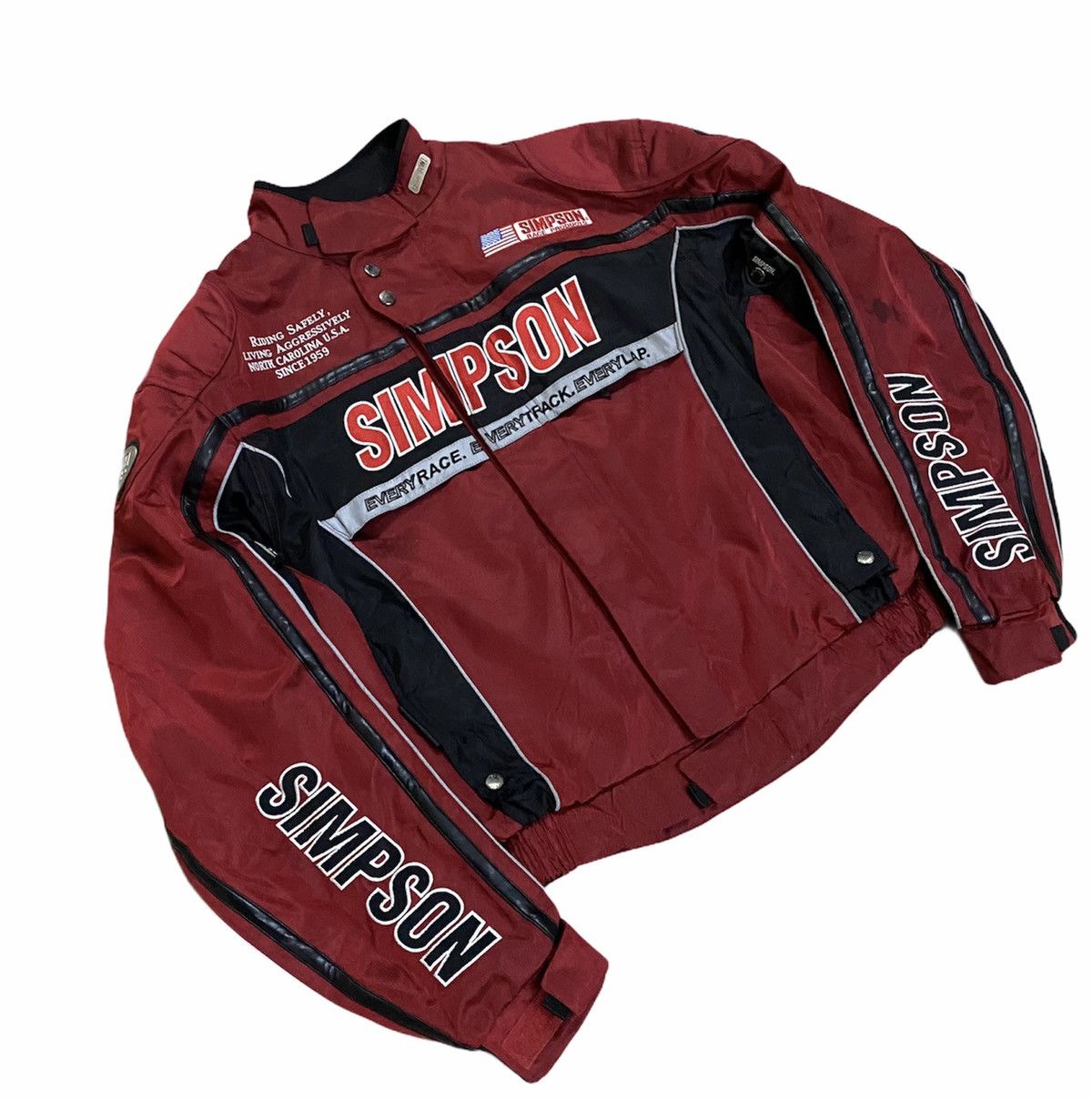 Sports Specialties × Vintage Vtg Simpson Motocycle Usa Race Product Jacket Size US L / EU 52-54 / 3 - 3 Thumbnail