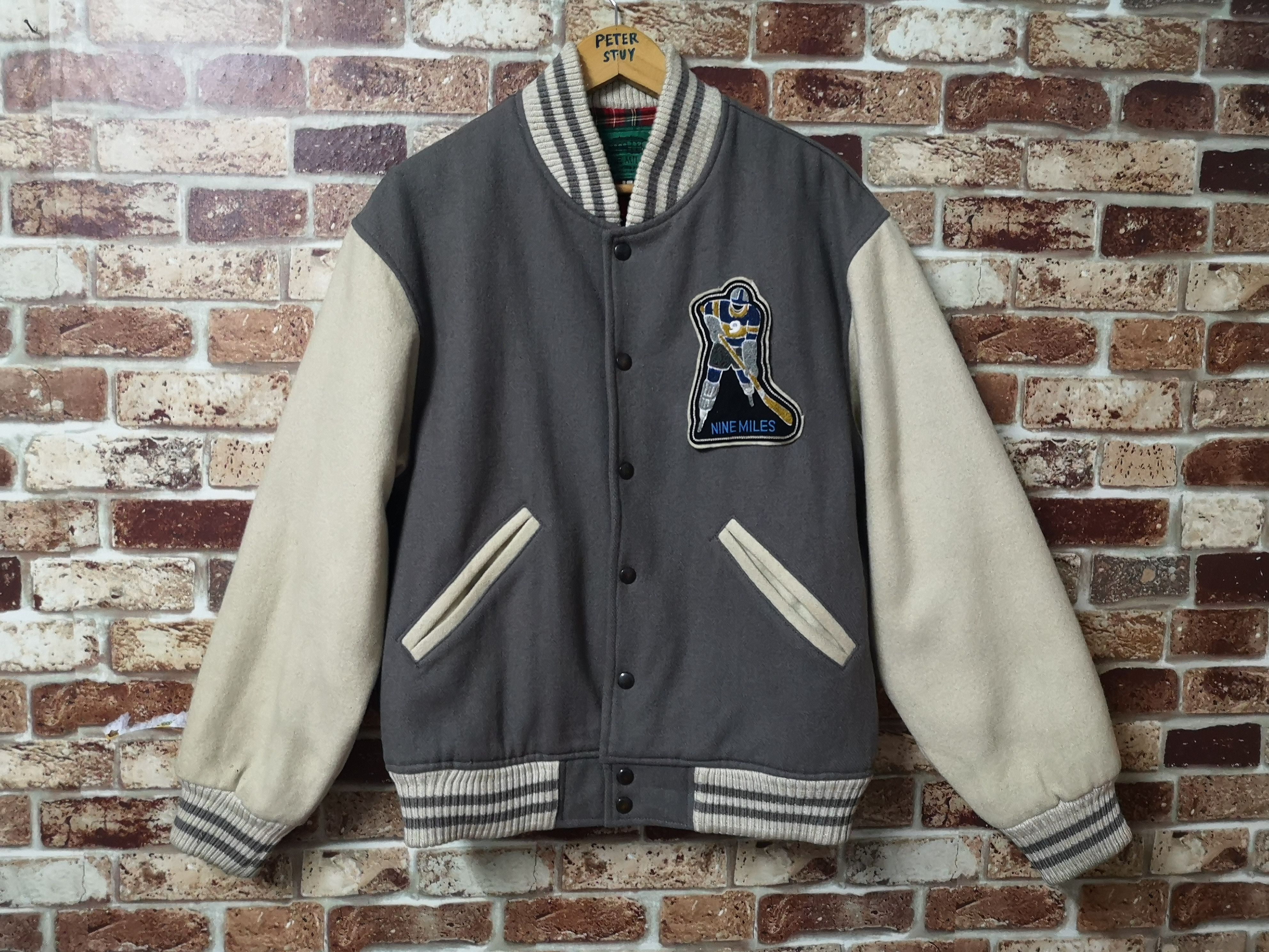 NHL VINTAGE NINE MILES VARSITY JACKET WOOL FABRIC Size US L / EU 52-54 / 3 - 1 Thumbnail