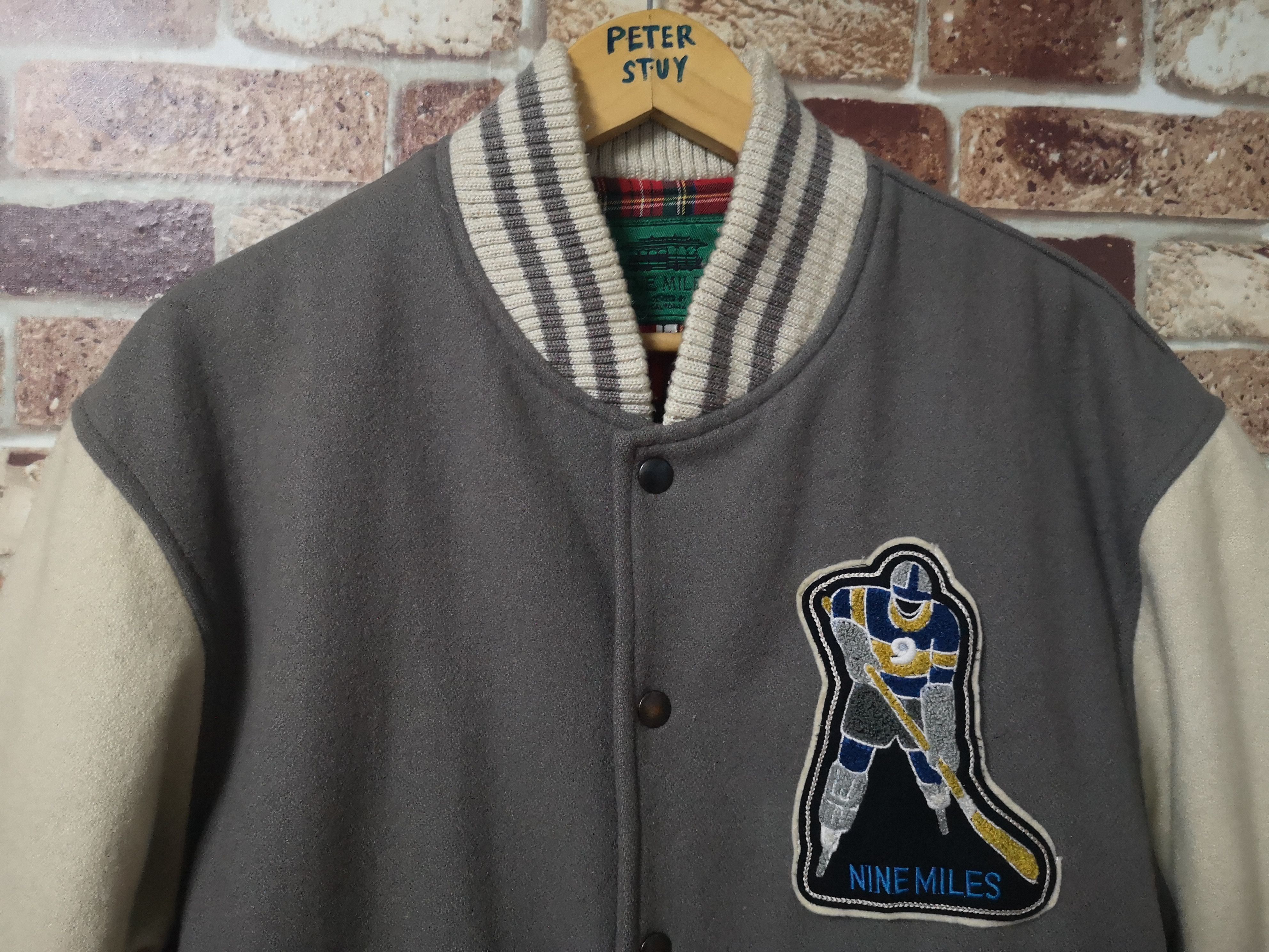 NHL VINTAGE NINE MILES VARSITY JACKET WOOL FABRIC Size US L / EU 52-54 / 3 - 3 Thumbnail