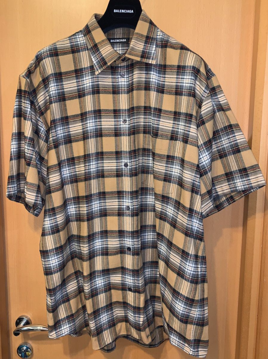 Balenciaga 20SS Flannel Check Shirt
