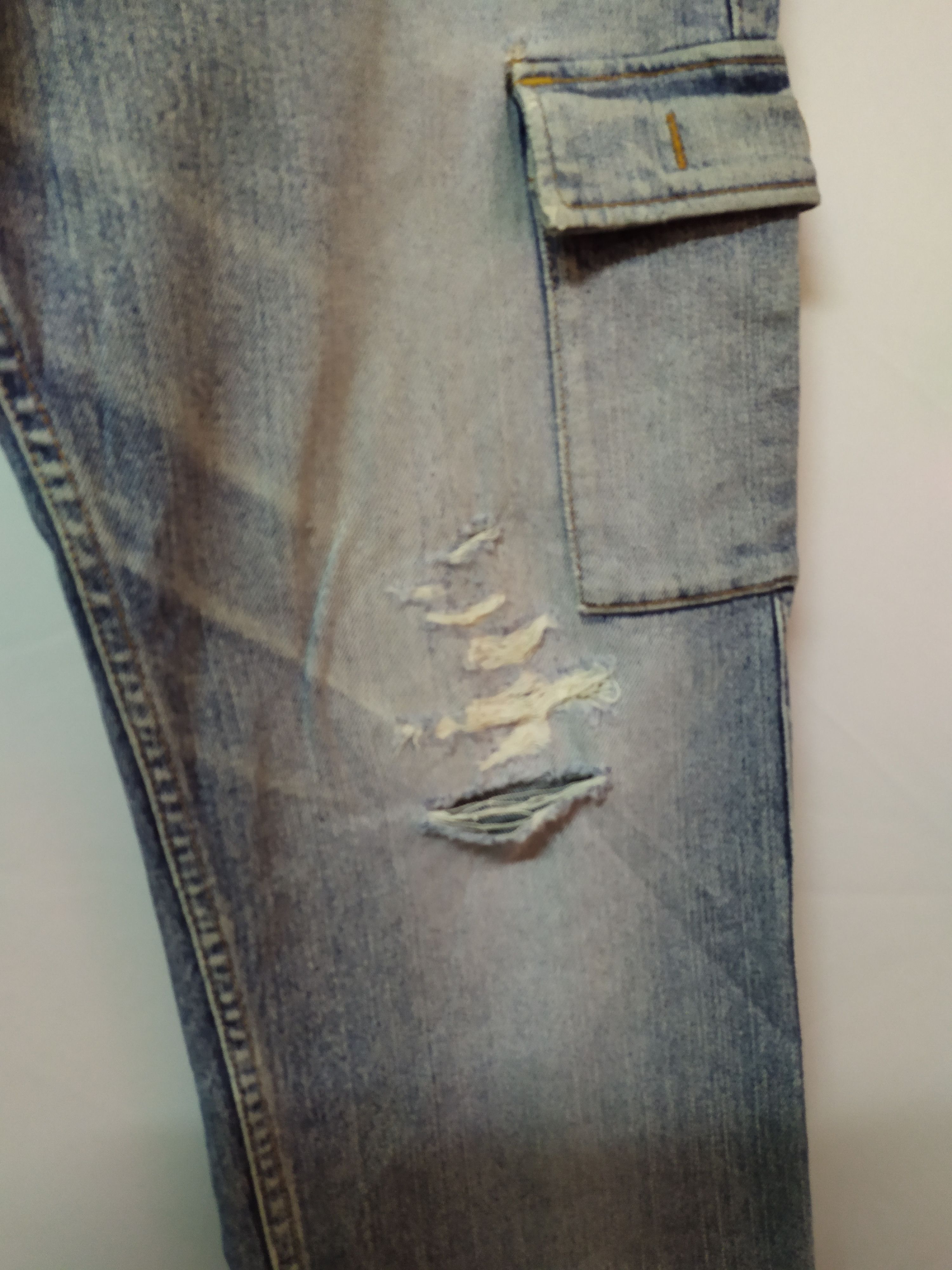 Japanese Brand VINTAGE GL FADED DISTRESSED JEANS CARGO PANTS Size US 32 / EU 48 - 5 Thumbnail