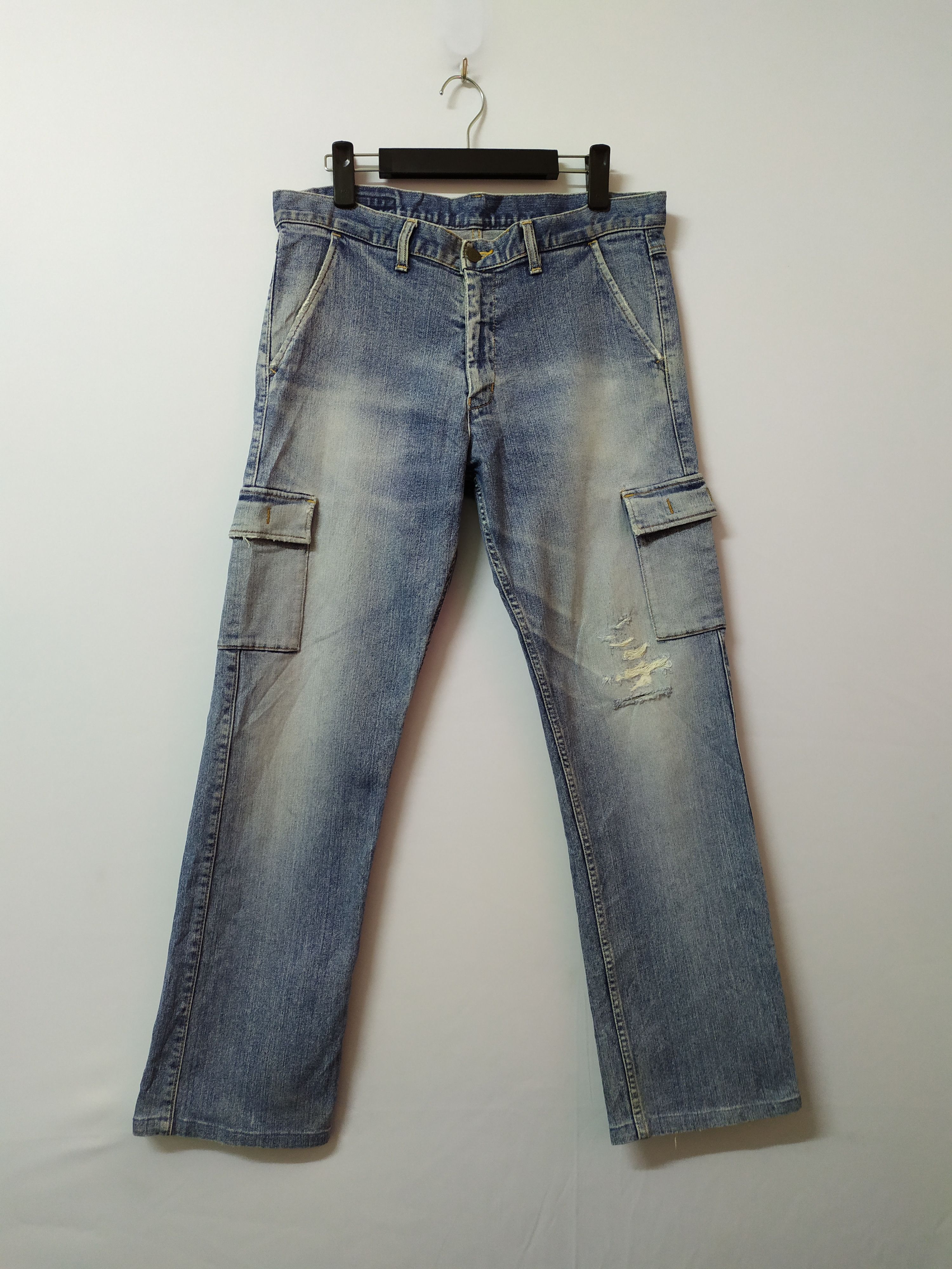 Japanese Brand VINTAGE GL FADED DISTRESSED JEANS CARGO PANTS Size US 32 / EU 48 - 1 Thumbnail