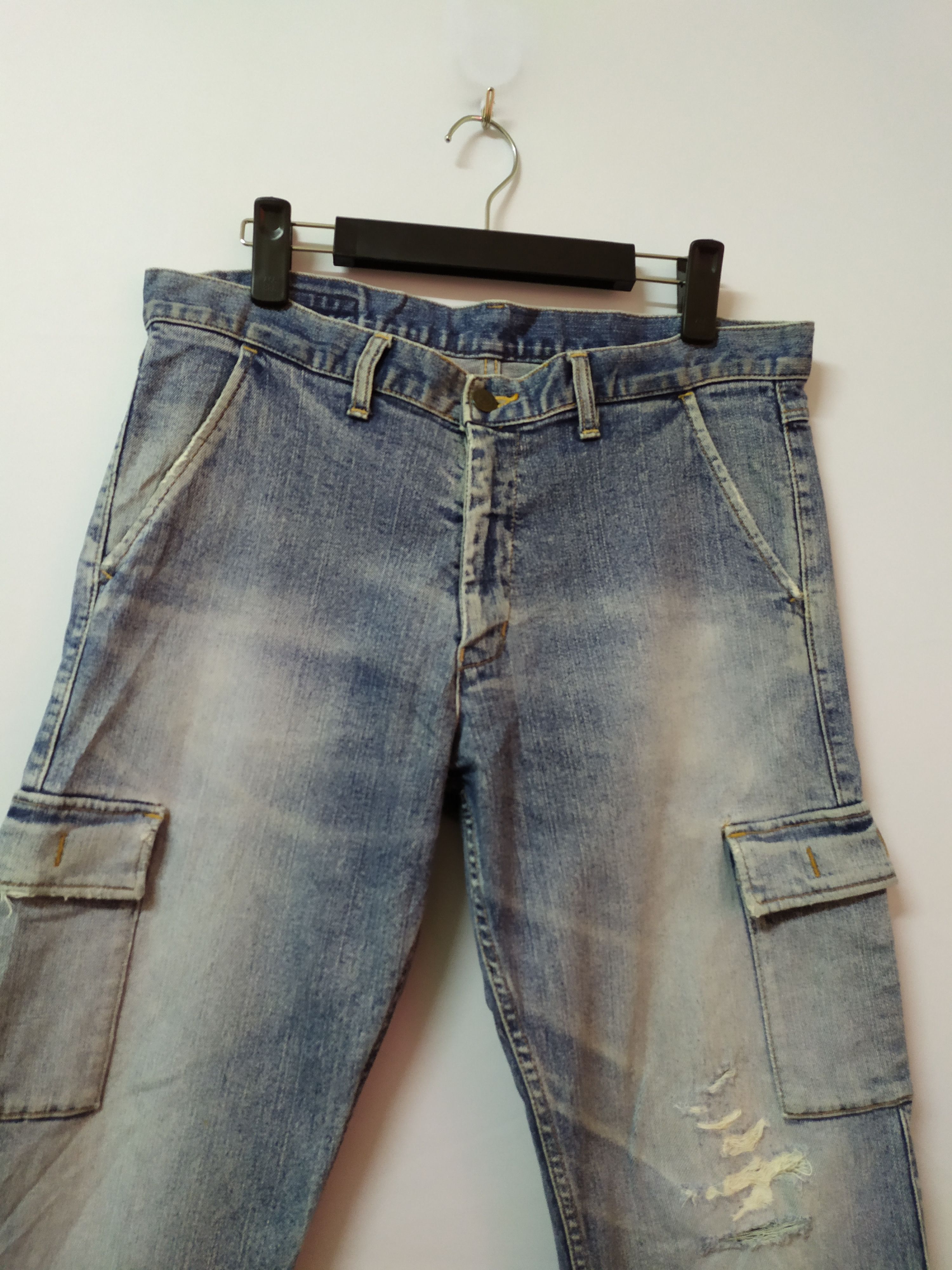 Japanese Brand VINTAGE GL FADED DISTRESSED JEANS CARGO PANTS Size US 32 / EU 48 - 7 Thumbnail