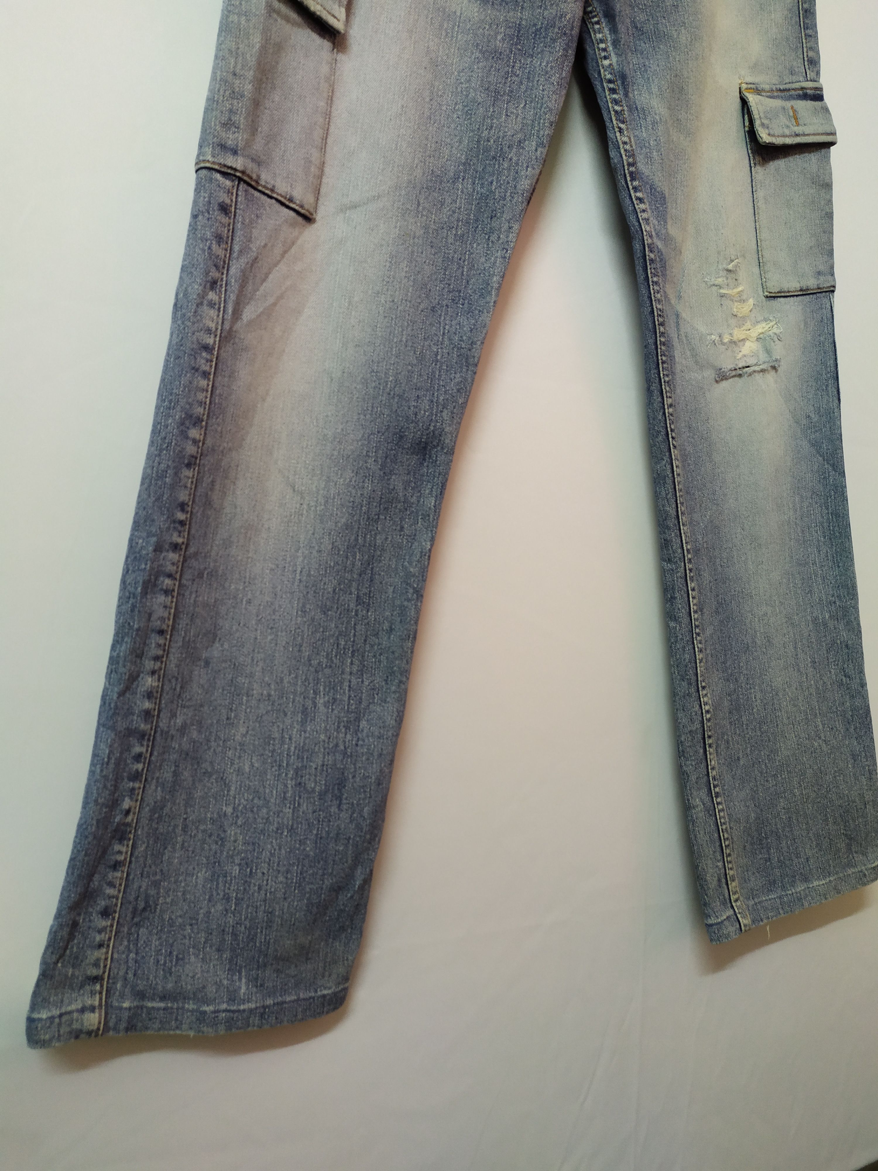 Japanese Brand VINTAGE GL FADED DISTRESSED JEANS CARGO PANTS Size US 32 / EU 48 - 8 Thumbnail