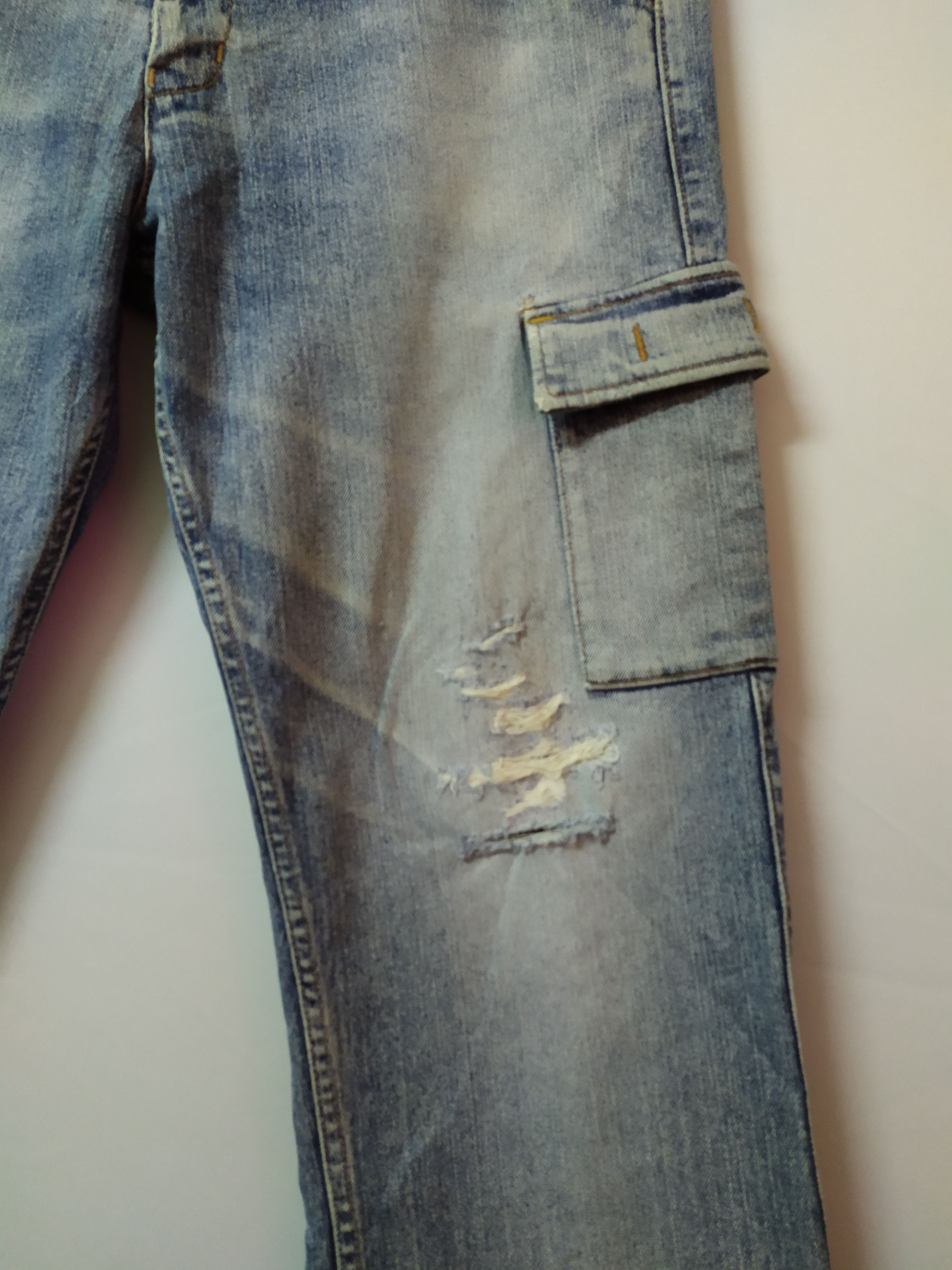 Japanese Brand VINTAGE GL FADED DISTRESSED JEANS CARGO PANTS Size US 32 / EU 48 - 2 Thumbnail