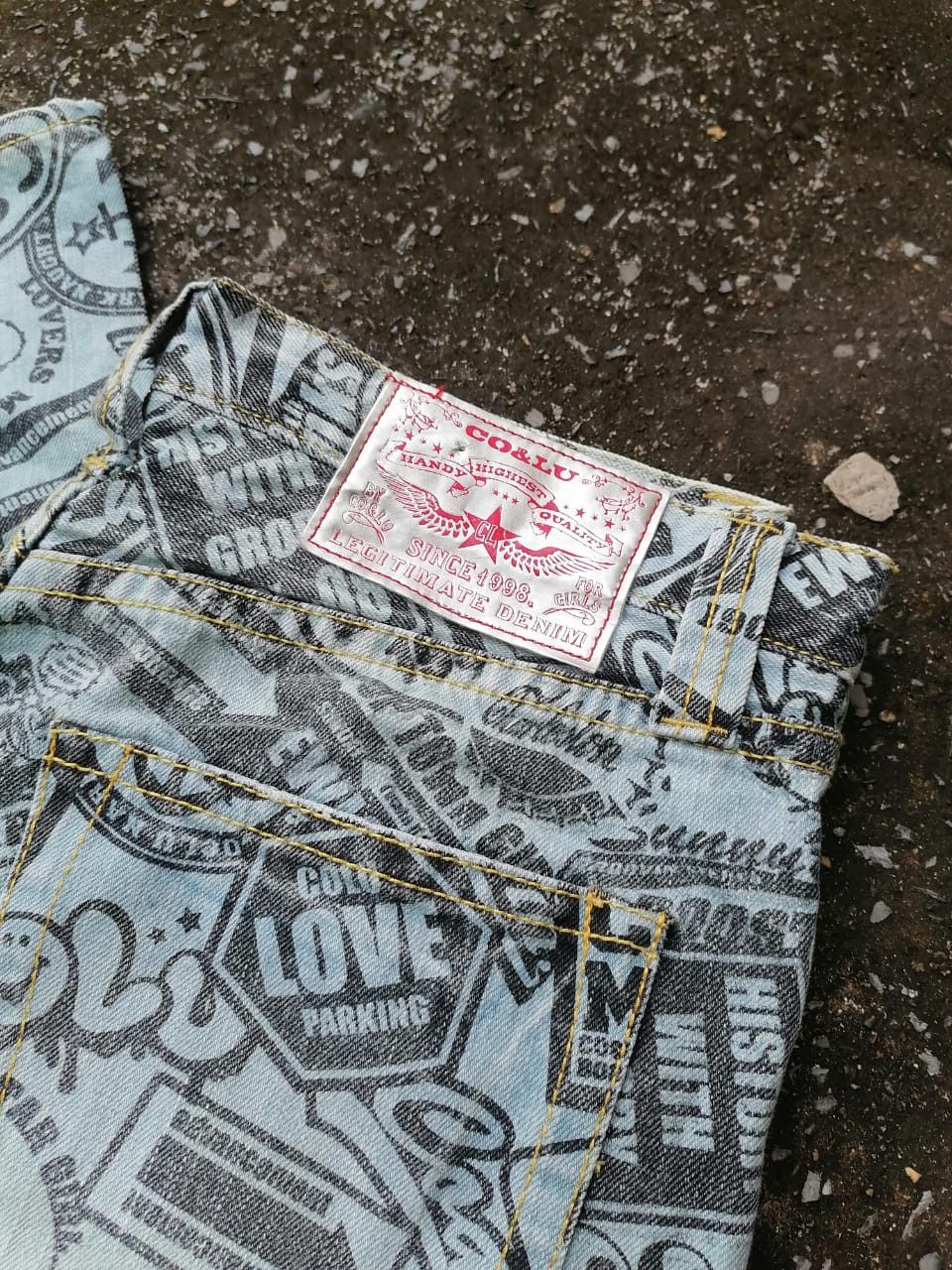 Other Co & Lu Allover Print Denim Jeans Size US 32 / EU 48 - 4 Thumbnail