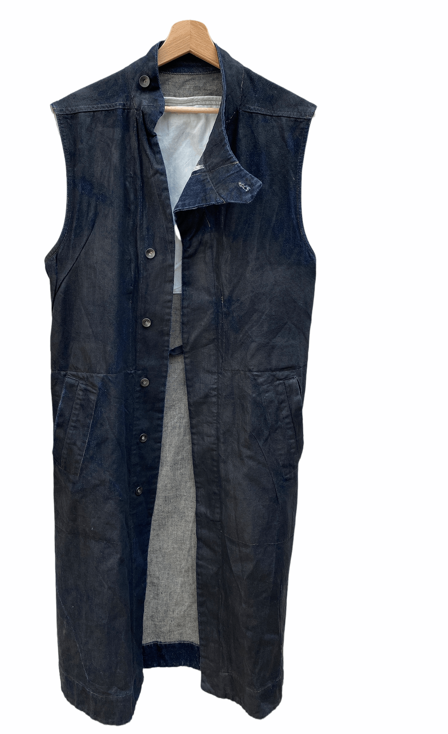 image of Rick Owens x Rick Owens Drkshdw Black Waxed Coat, Men's (Size Small)