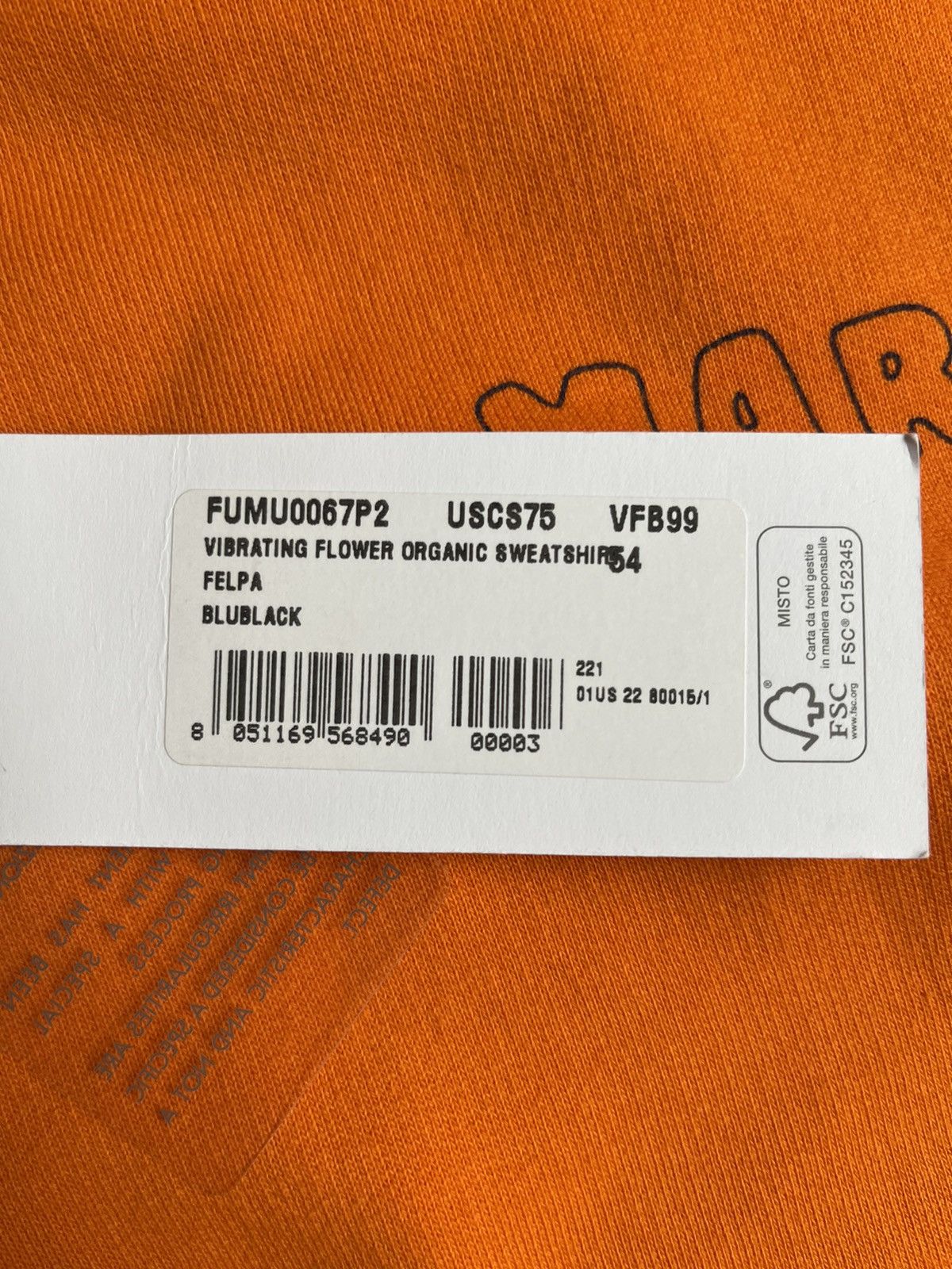 Marni Marni Vibrating Flower Sweatshirt Hoodie Orange Black SS22 Size US L / EU 52-54 / 3 - 5 Thumbnail
