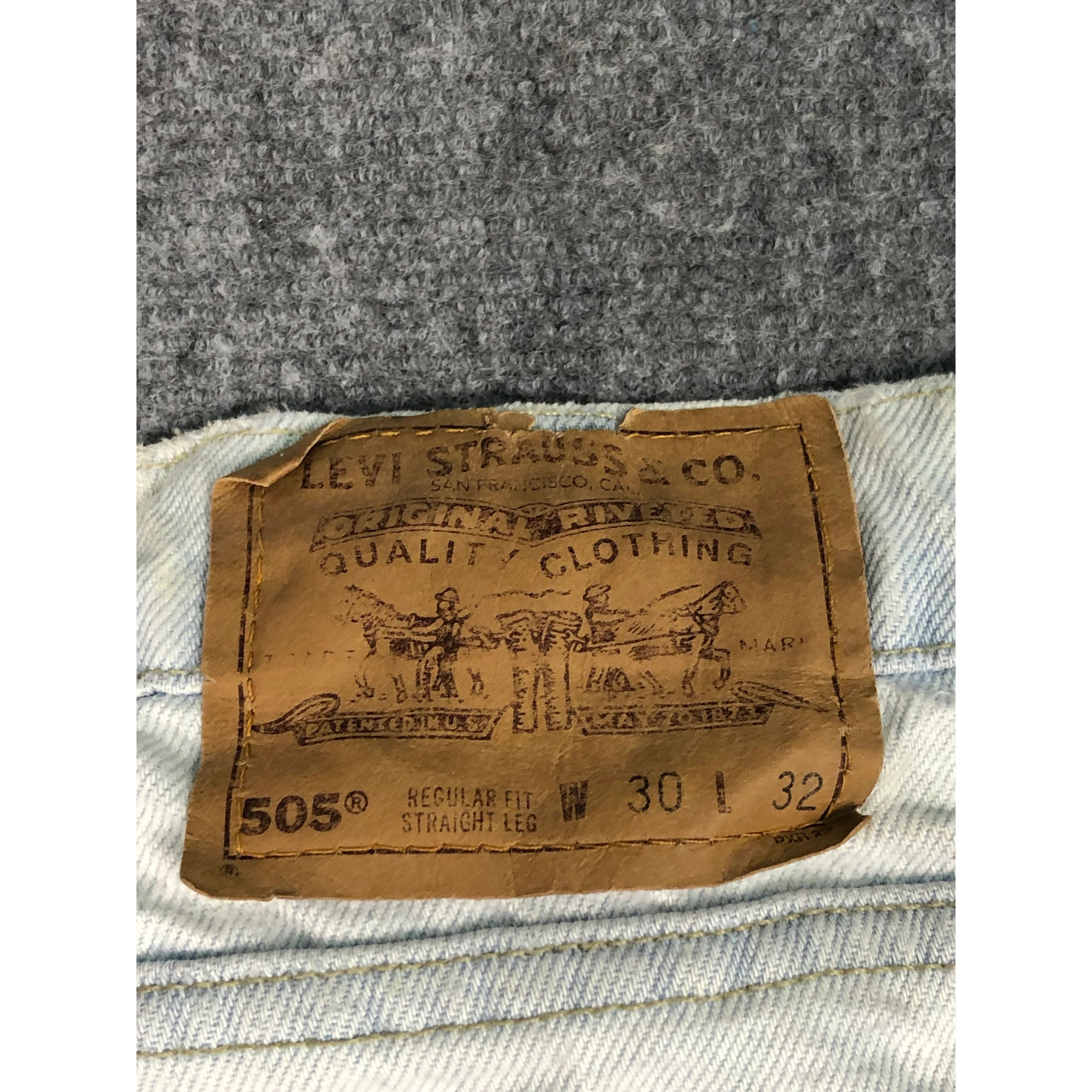 Levi's Vintage 90s Levis 505 Regular Fit Faded Denim DP0195 Size US 28 / EU 44 - 5 Thumbnail