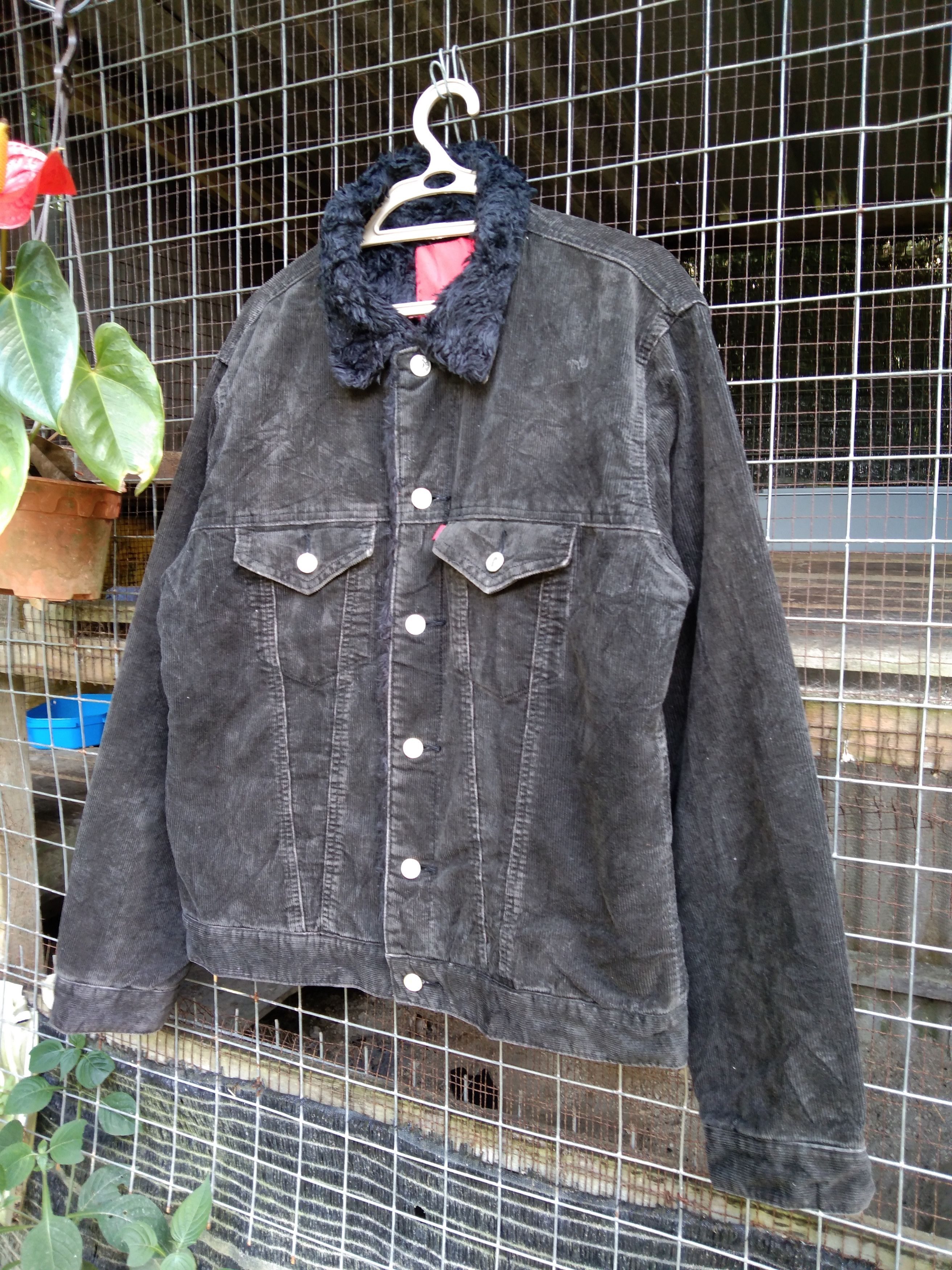 Edwin × Japanese Brand × Vintage EDWIN COLDUROY TRUCKER JACKET WITH FAUX FUR LINING Size US M / EU 48-50 / 2 - 2 Thumbnail
