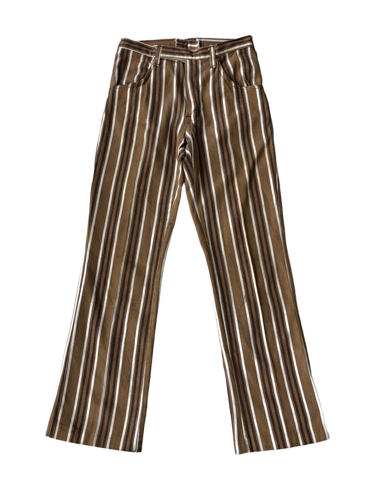 Vintage RARE🔥60s Psychedelic Hippies Lightning Zip Flare Pants Size US 27 - 3 Thumbnail