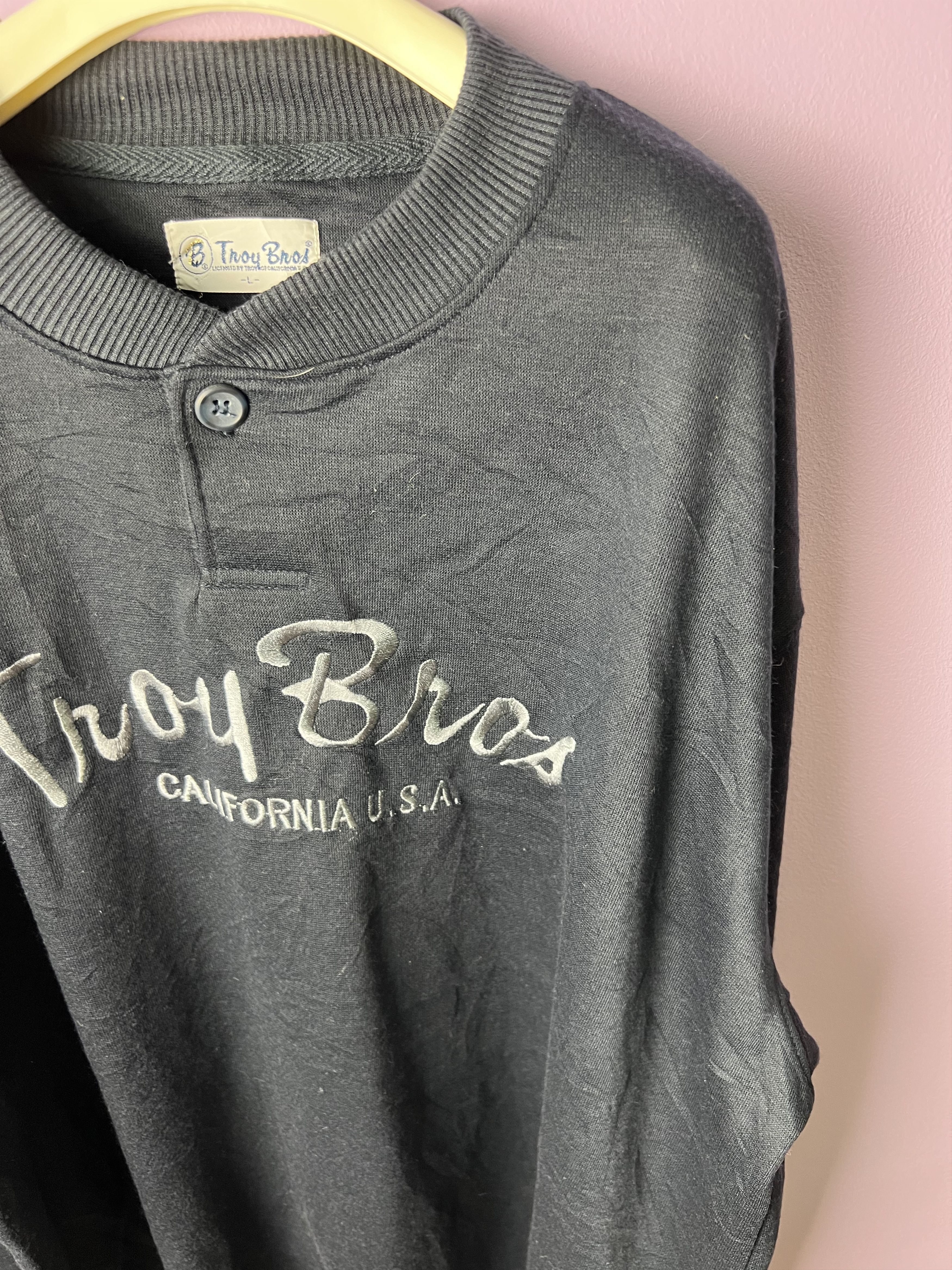 American Apparel 🔥Embroidery Troy Bros Long Sleeves Tees Size US L / EU 52-54 / 3 - 5 Thumbnail