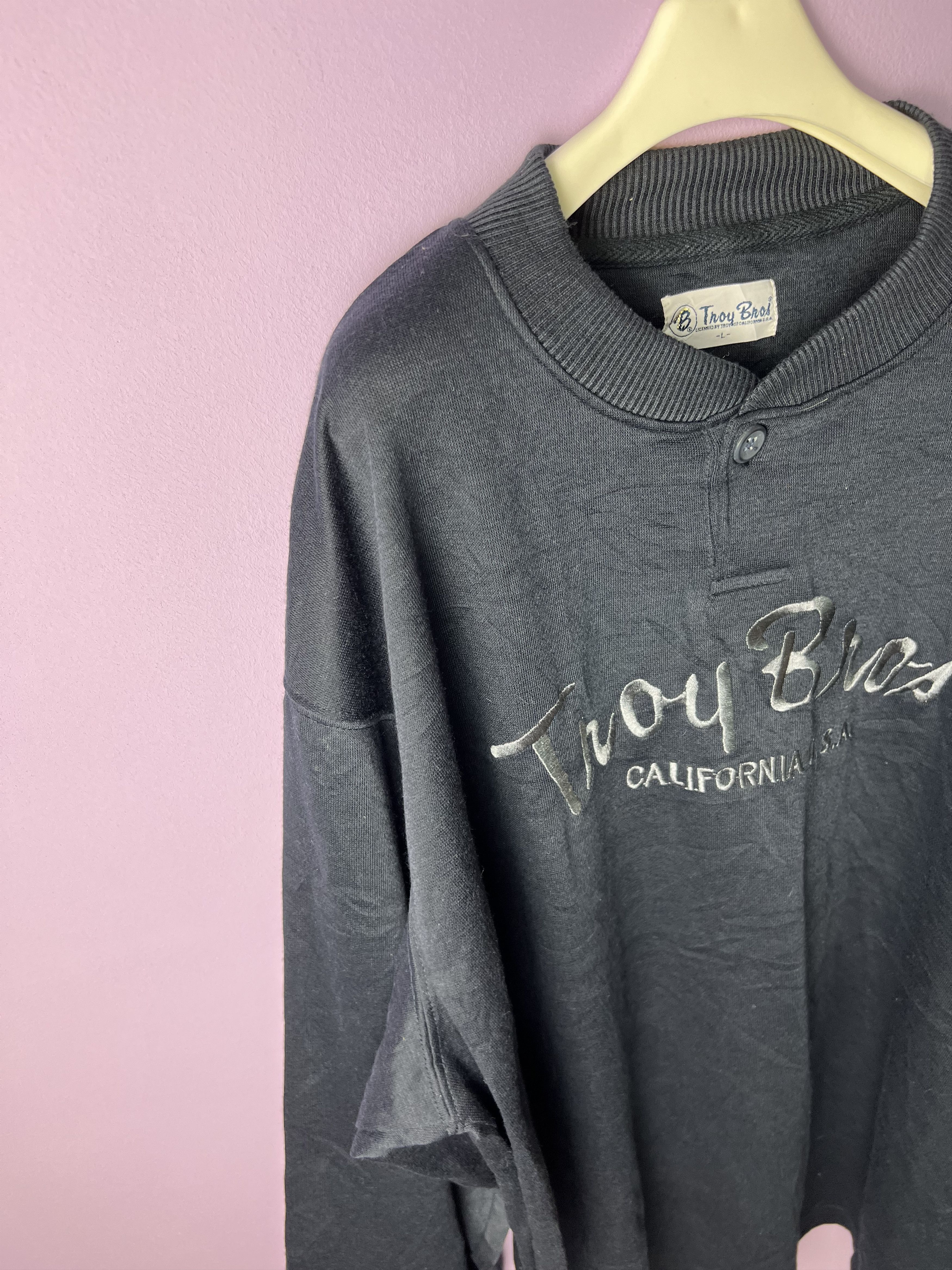 American Apparel 🔥Embroidery Troy Bros Long Sleeves Tees Size US L / EU 52-54 / 3 - 4 Thumbnail