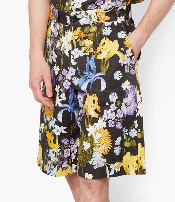 image of Ss23 Erdem Miles Cedric Garden Floral Linen Shorts 50, Men's (Size 34)