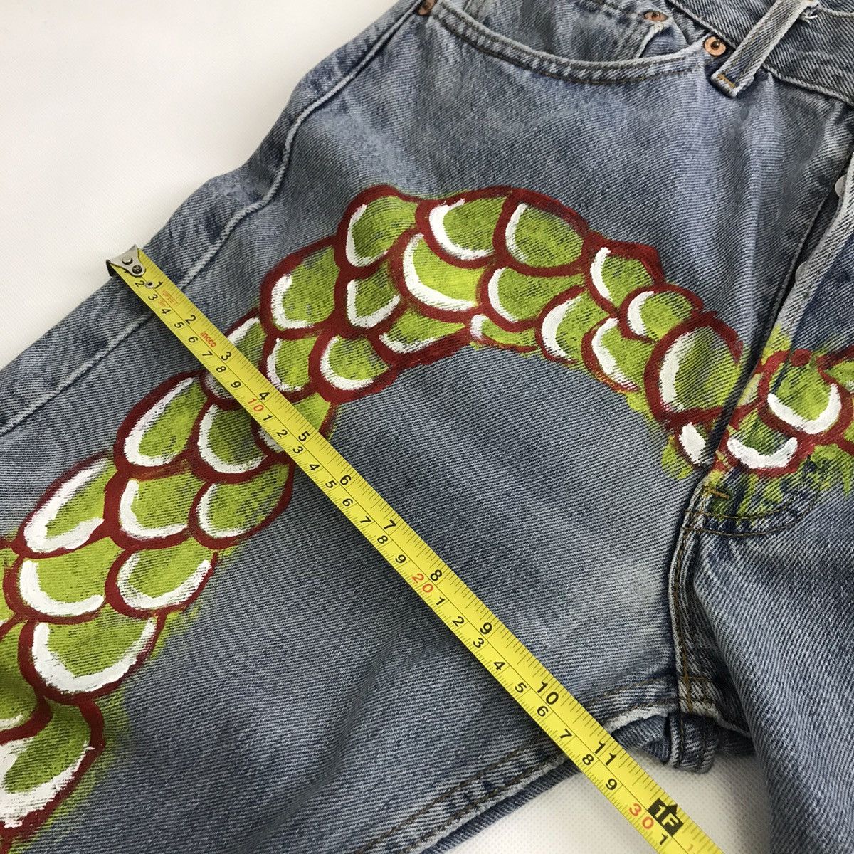 Levi's Vintage Clothing 90 Levi’s 501 Daicock koi Scales Custom Denim pants Size US 29 - 12 Thumbnail