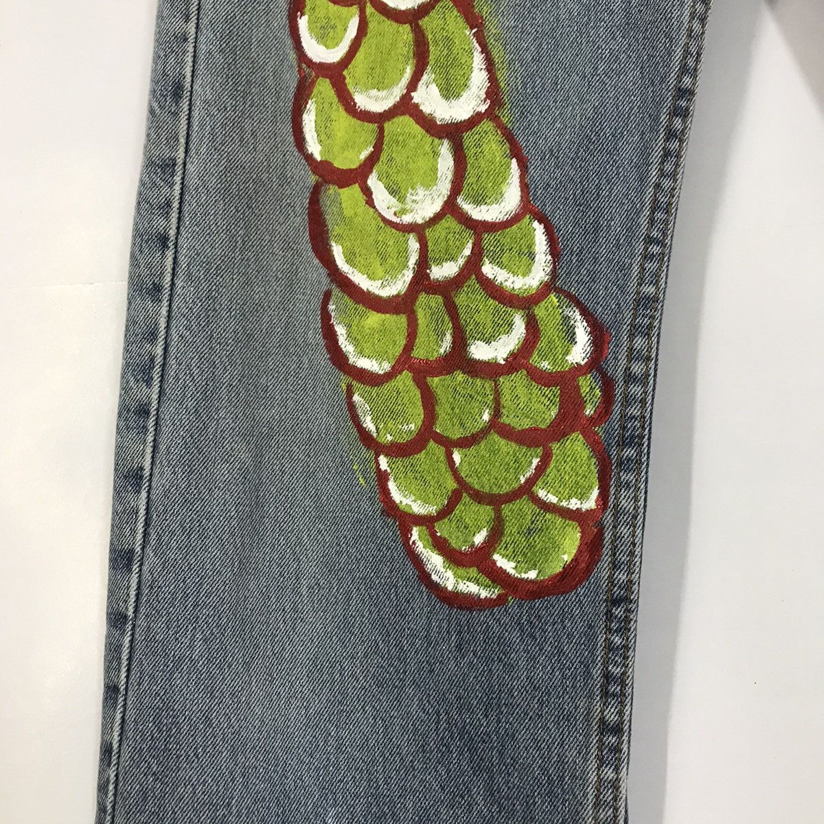 Levi's Vintage Clothing 90 Levi’s 501 Daicock koi Scales Custom Denim pants Size US 29 - 4 Thumbnail