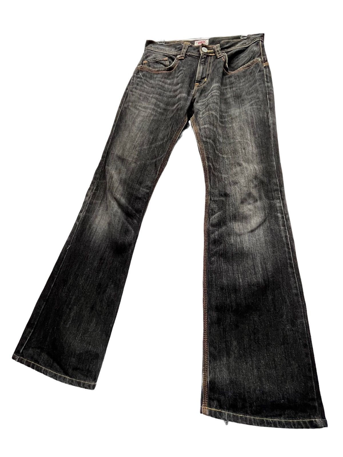 Japanese Brand 🔥Exclusive Vintage Distressed Buckle Back Flare Denim Jeans Size US 31 - 7 Thumbnail