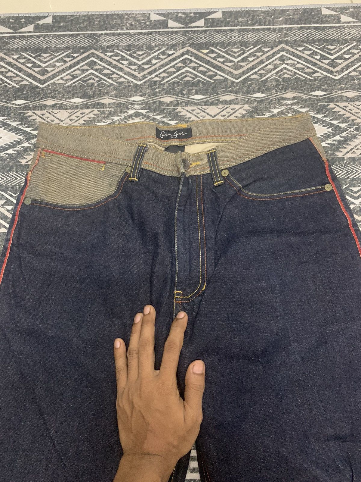 Sean John RARE SEAN JOHN SELVEDGE OUTSIDE JEANS Size US 34 / EU 50 - 5 Thumbnail