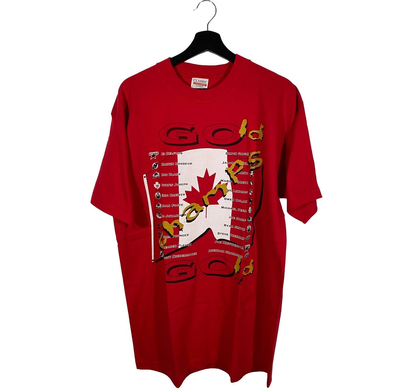 Vintage Vintage Team Canada Hockey Gold Medal Tshirt Size US L / EU 52-54 / 3 - 1 Thumbnail