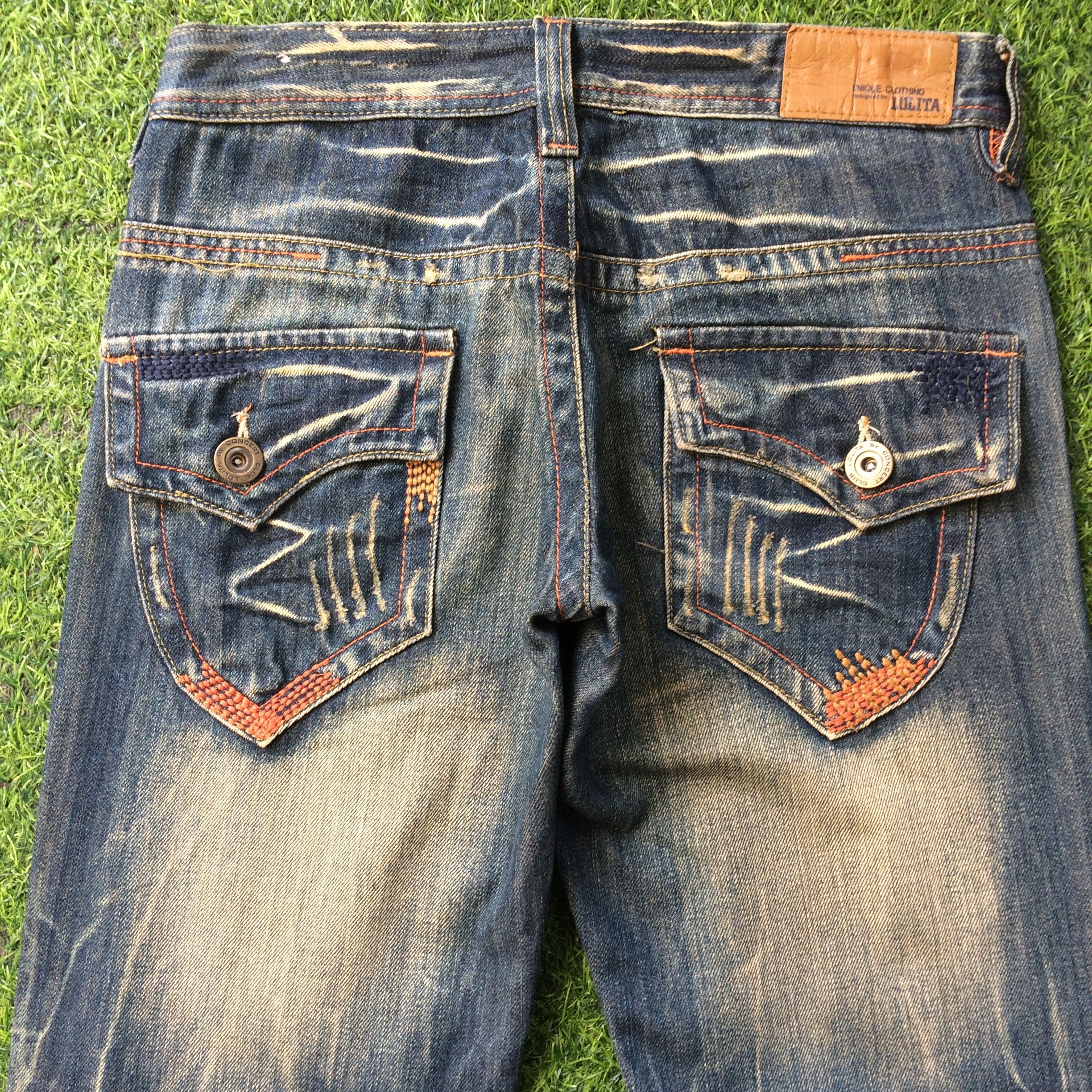 Japanese Brand Lolita Japan Wide Leg Jeans #D-468 Size 27" / US 4 / IT 40 - 4 Thumbnail