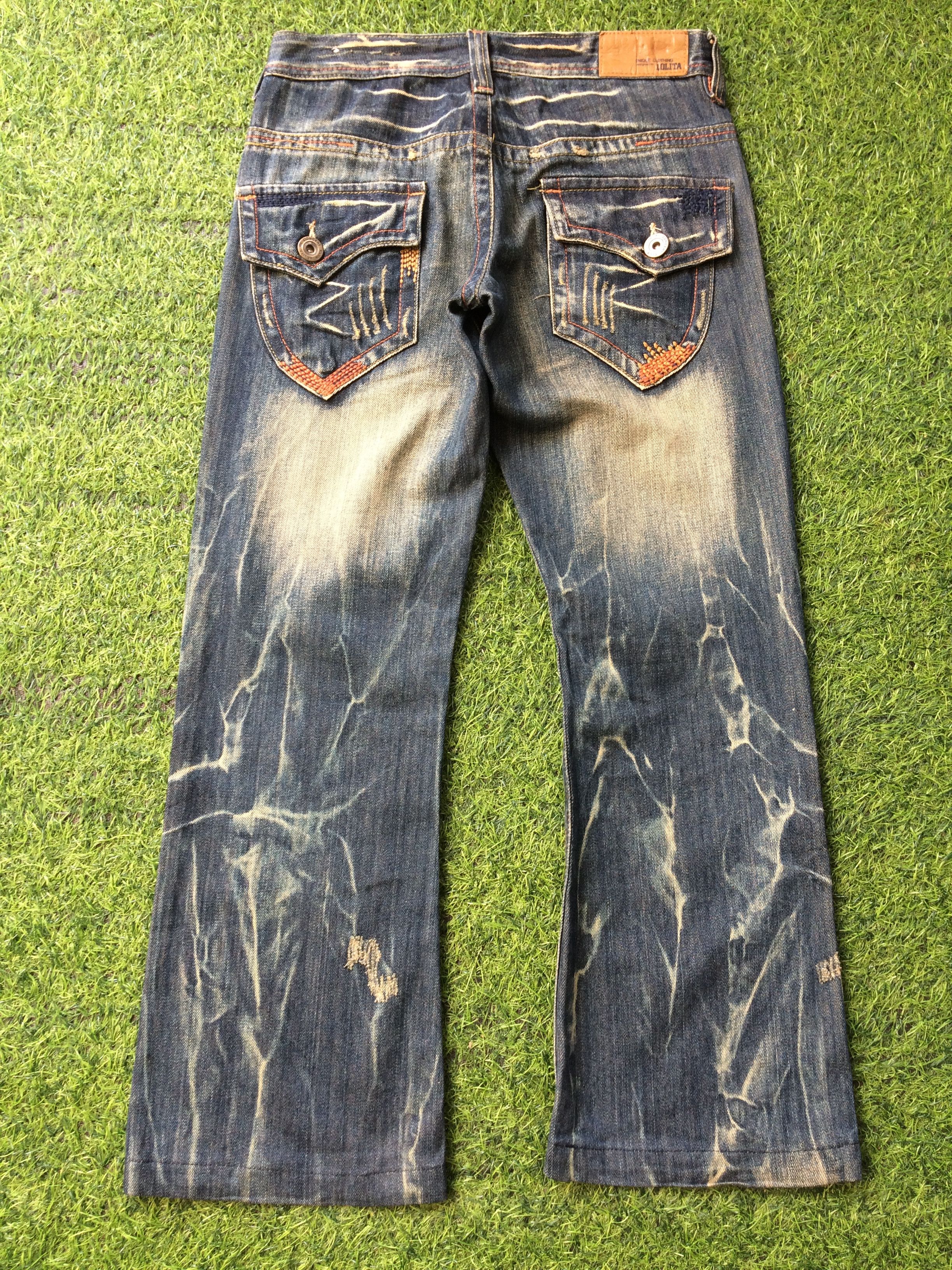 Japanese Brand Lolita Japan Wide Leg Jeans #D-468 Size 27" / US 4 / IT 40 - 2 Thumbnail