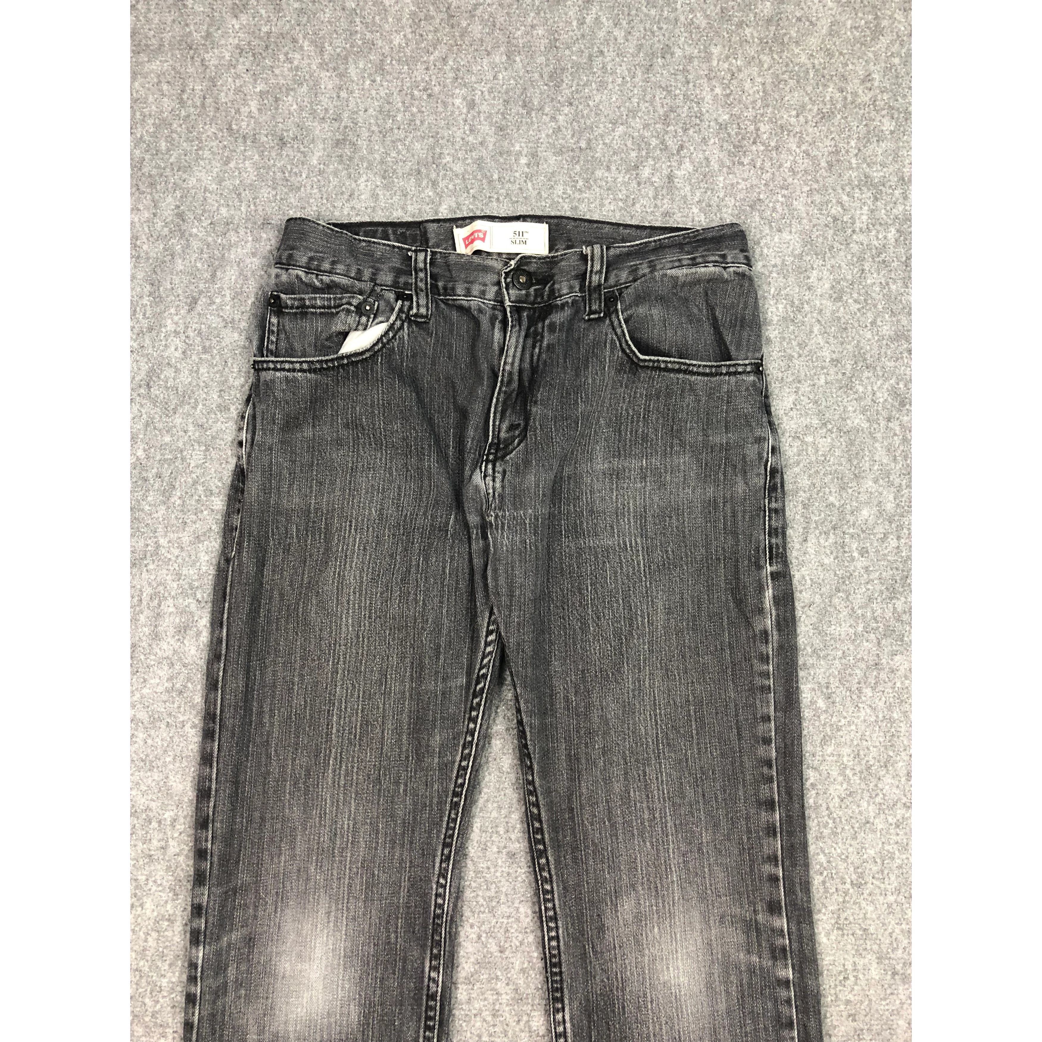 Levi's Vintage Sun Faded Levis 511 Super Black Skinny Jeans DP0207 Size US 28 / EU 44 - 3 Thumbnail