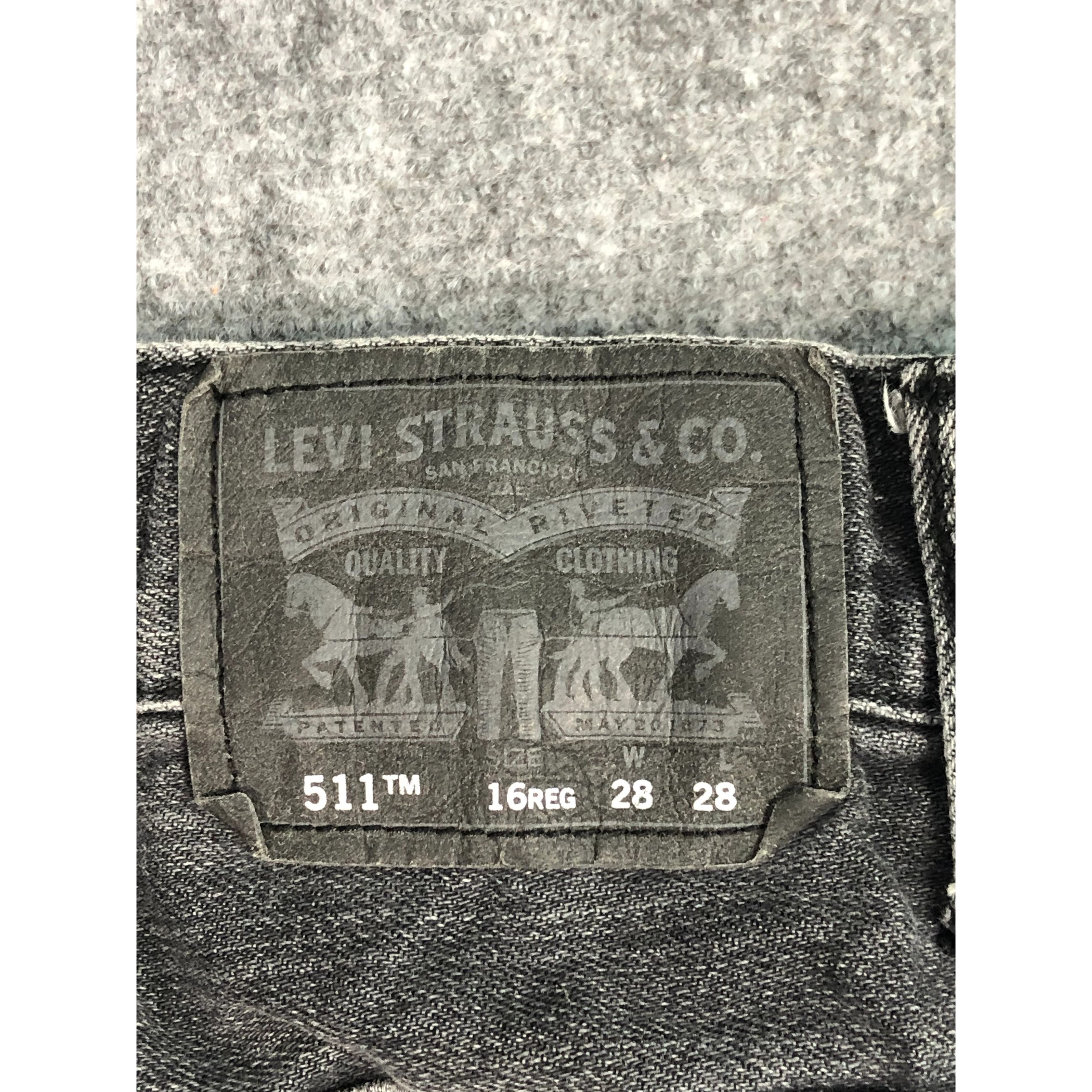 Levi's Vintage Sun Faded Levis 511 Super Black Skinny Jeans DP0207 Size US 28 / EU 44 - 5 Thumbnail