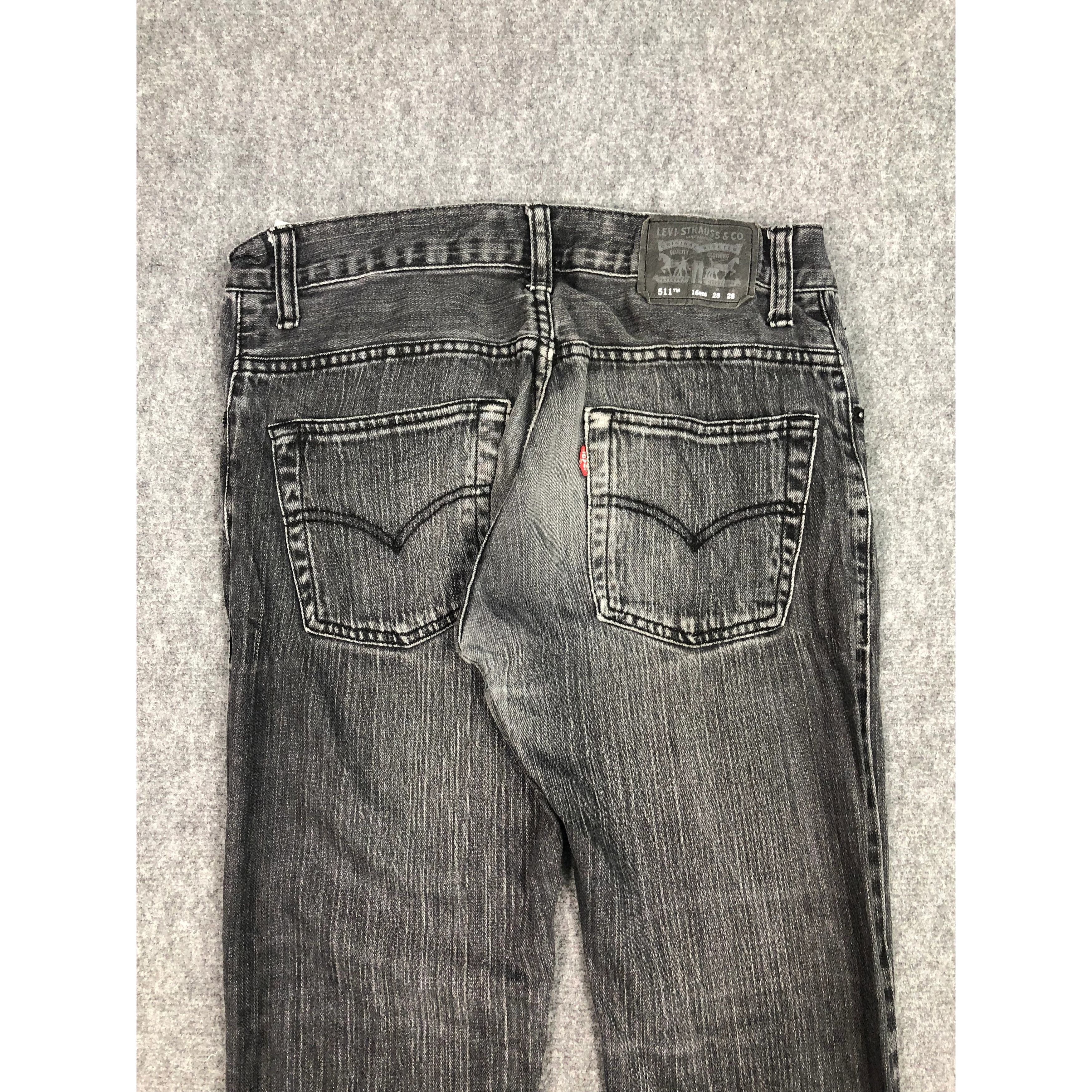 Levi's Vintage Sun Faded Levis 511 Super Black Skinny Jeans DP0207 Size US 28 / EU 44 - 4 Thumbnail