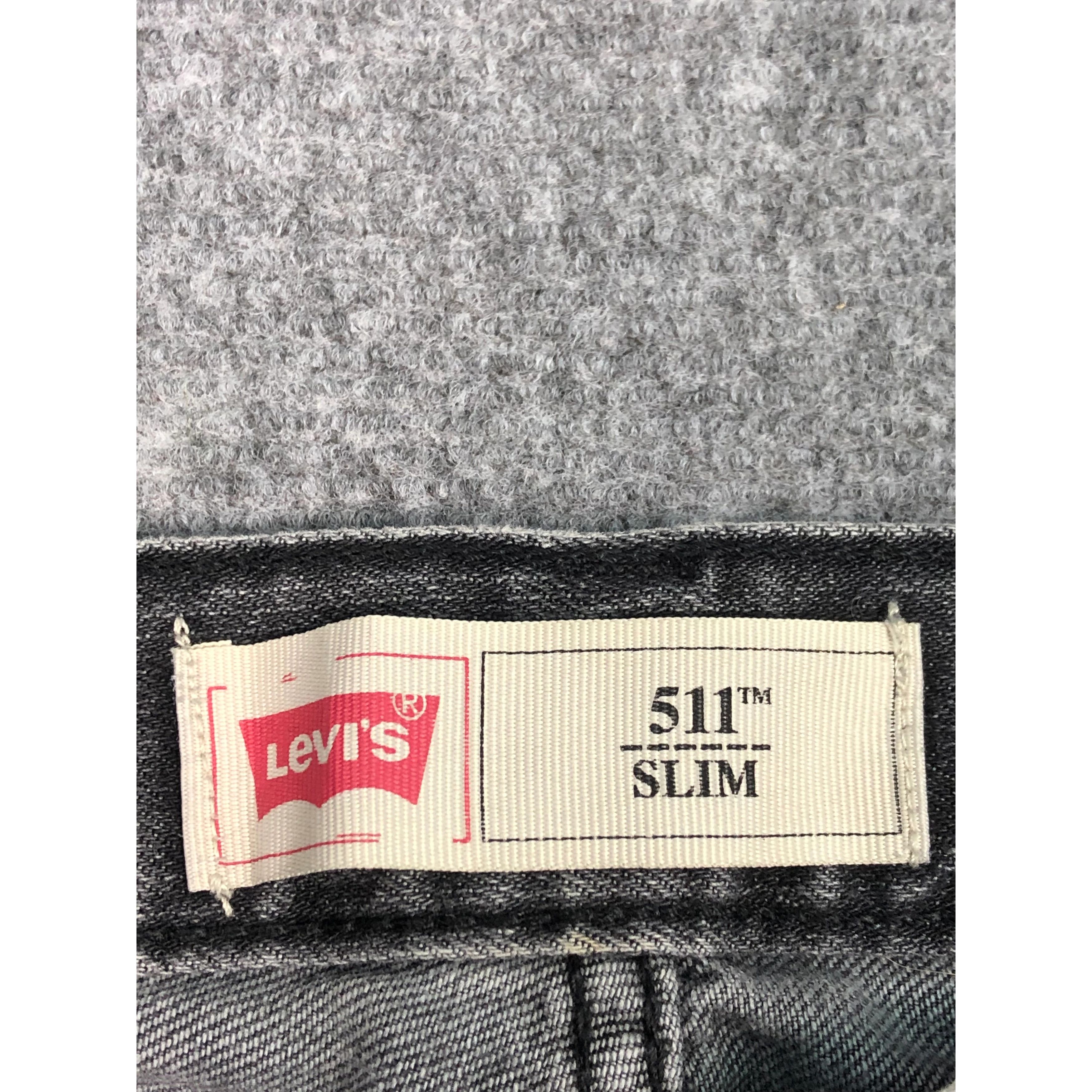 Levi's Vintage Sun Faded Levis 511 Super Black Skinny Jeans DP0207 Size US 28 / EU 44 - 6 Thumbnail
