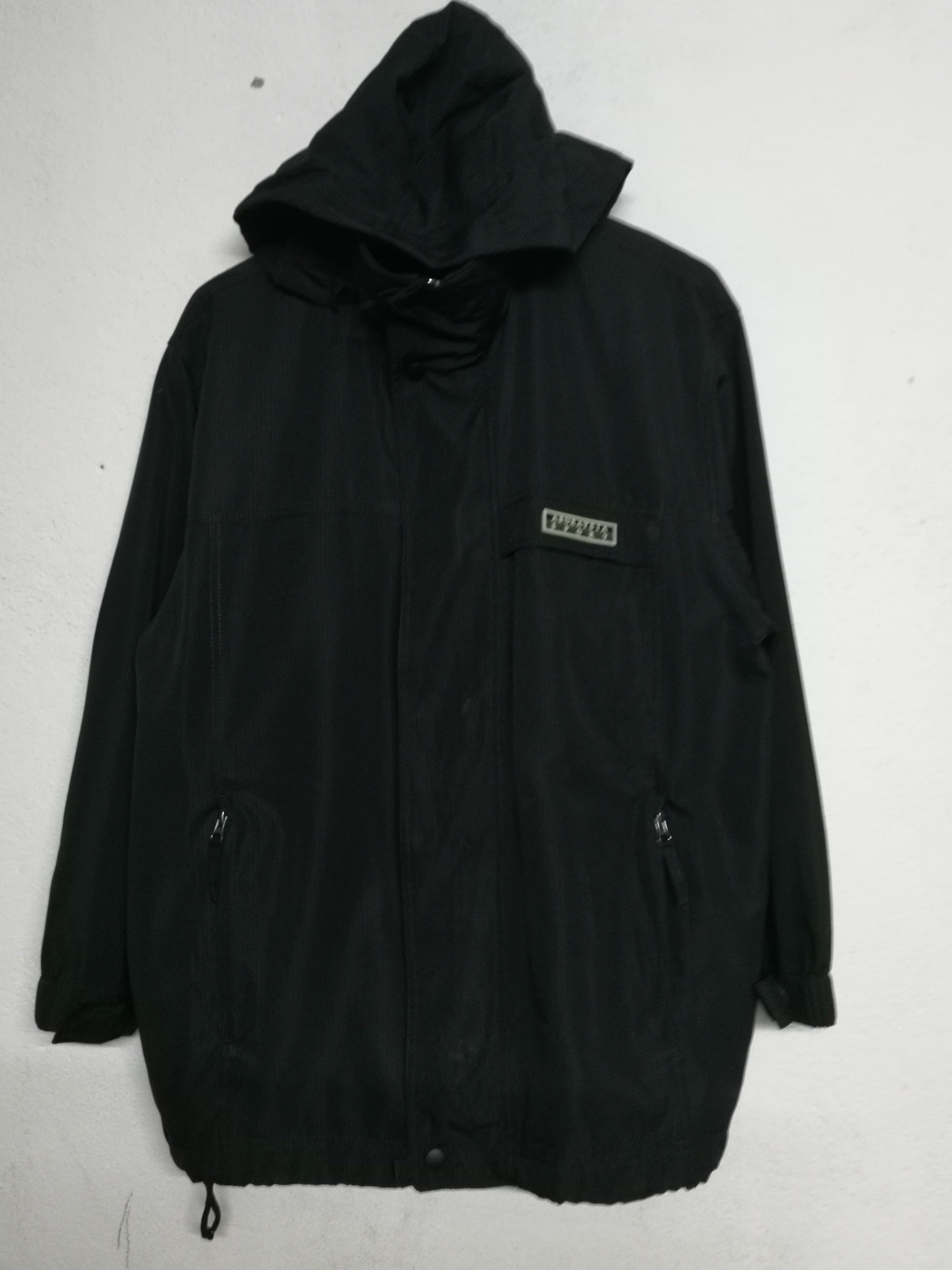 image of Designer Aburaysia Sports Hidden Hoodie Windbreaker Jacket in Black, Men's (Size Medium)