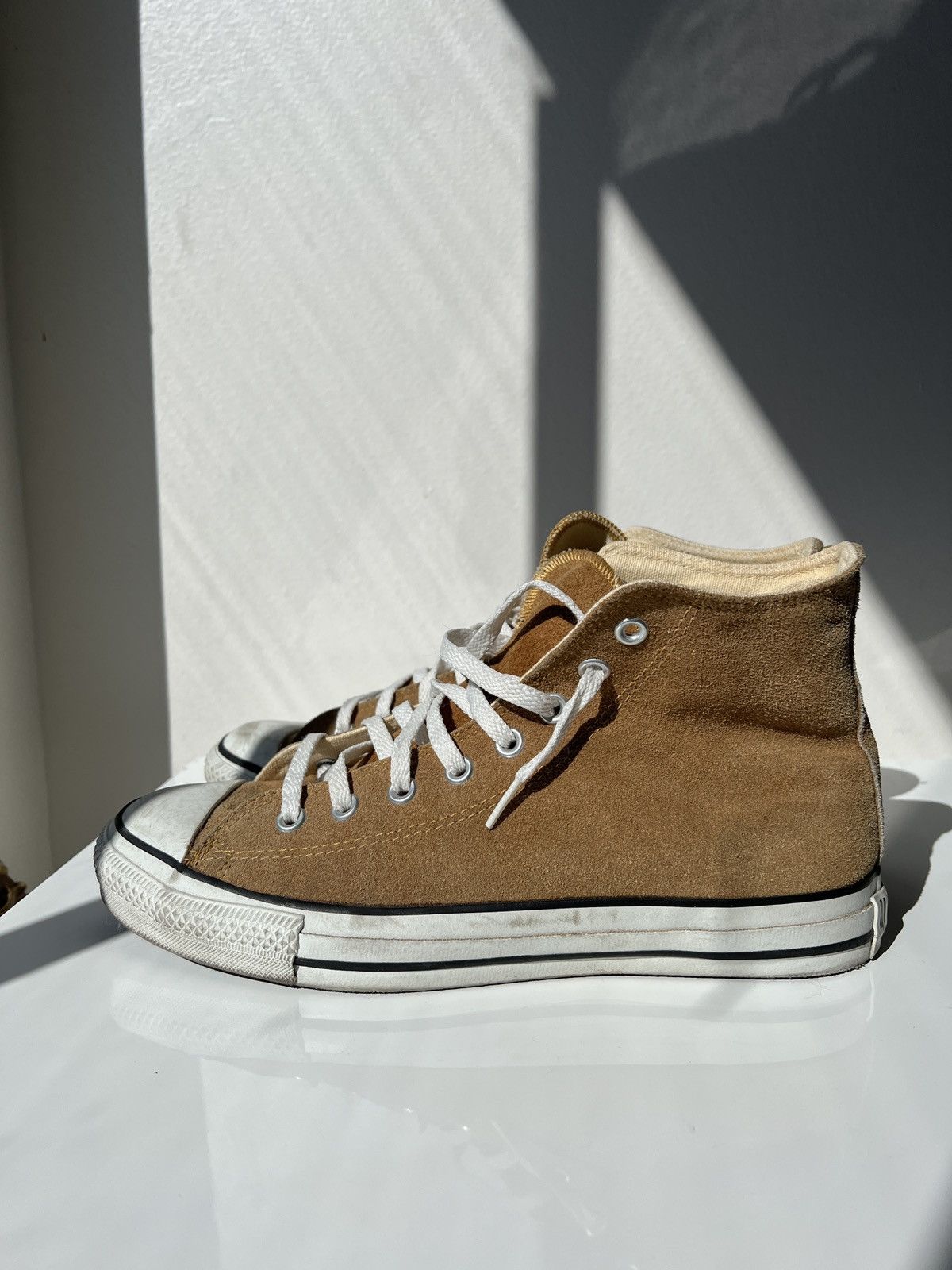 image of Usa Made Vintage Converse Suede Chuck Taylor Hi-Top 9 Shoes in Brown, Men's