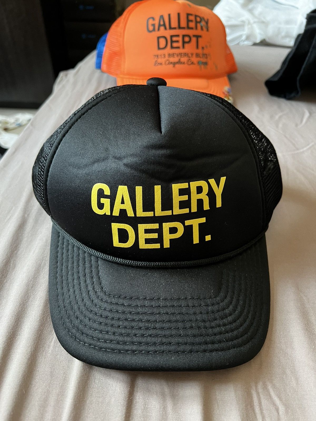 image of Gallery Dept. Trucker Cap Black/yellow, Men's